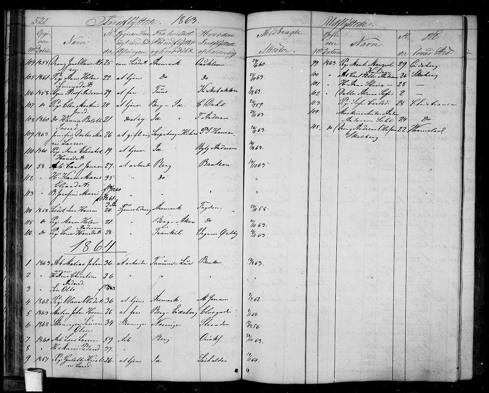 Halden prestekontor Kirkebøker, AV/SAO-A-10909/G/Ga/L0005b: Klokkerbok nr. 5B, 1864-1868, s. 521