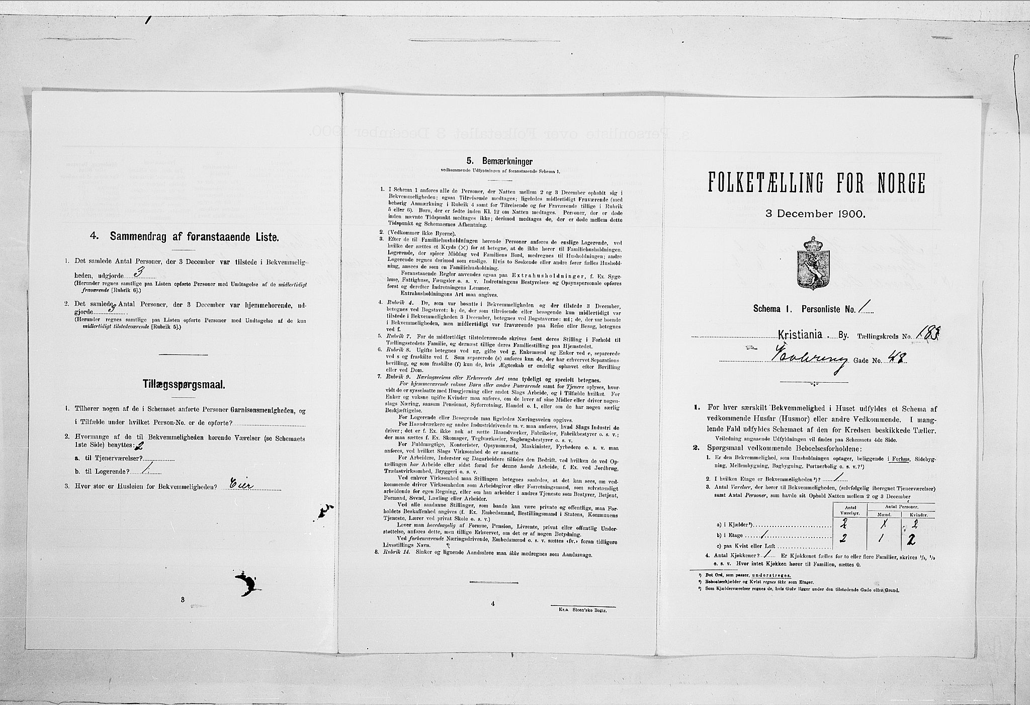 SAO, Folketelling 1900 for 0301 Kristiania kjøpstad, 1900, s. 109719