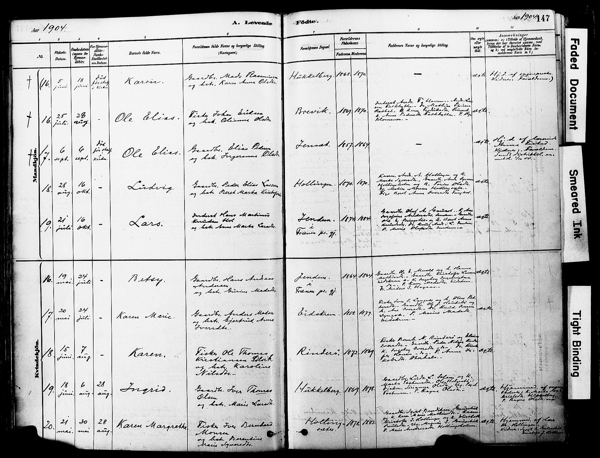 Ministerialprotokoller, klokkerbøker og fødselsregistre - Møre og Romsdal, SAT/A-1454/560/L0721: Ministerialbok nr. 560A05, 1878-1917, s. 147