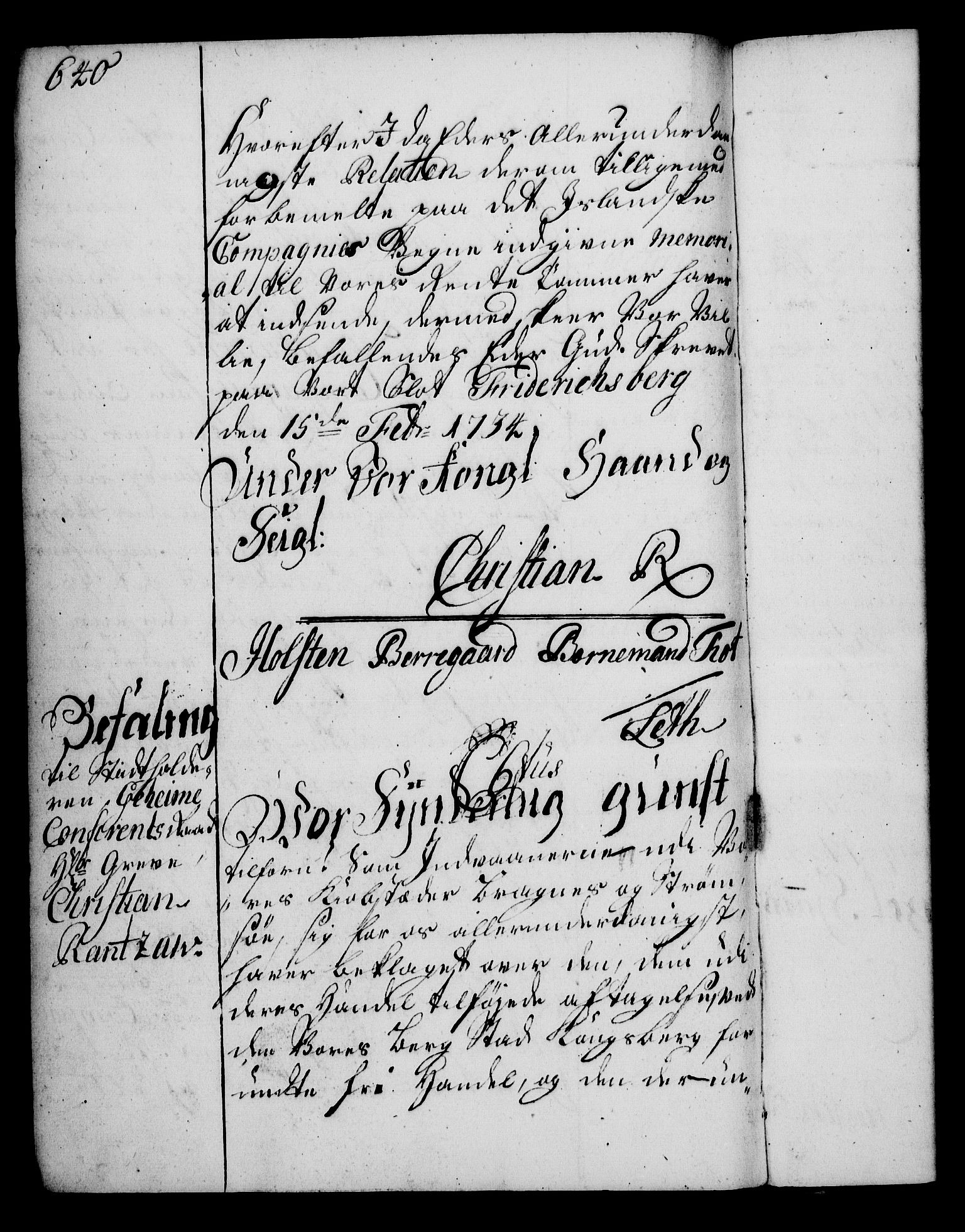 Rentekammeret, Kammerkanselliet, RA/EA-3111/G/Gg/Gga/L0003: Norsk ekspedisjonsprotokoll med register (merket RK 53.3), 1727-1734, s. 640