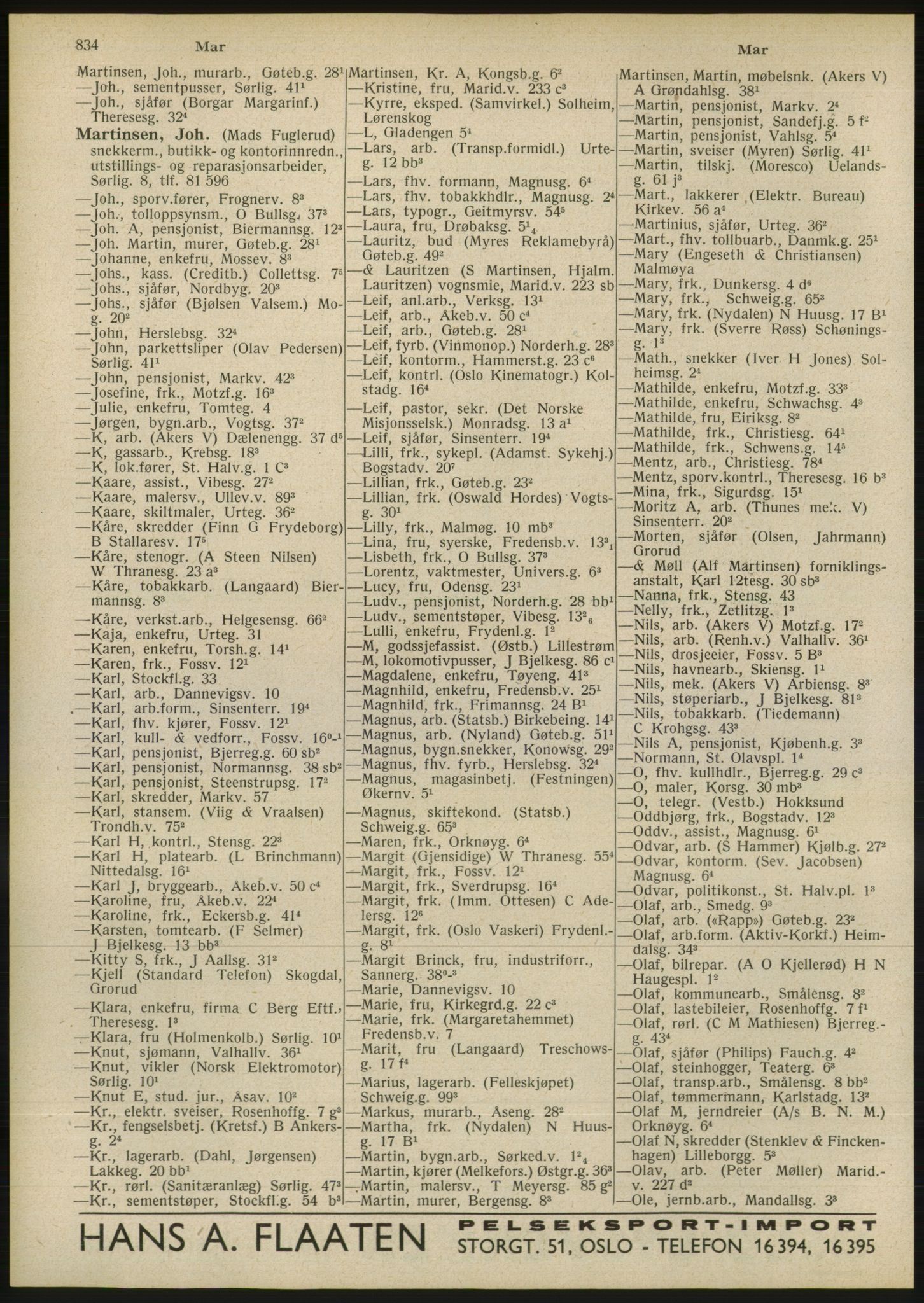 Kristiania/Oslo adressebok, PUBL/-, 1946, s. 834