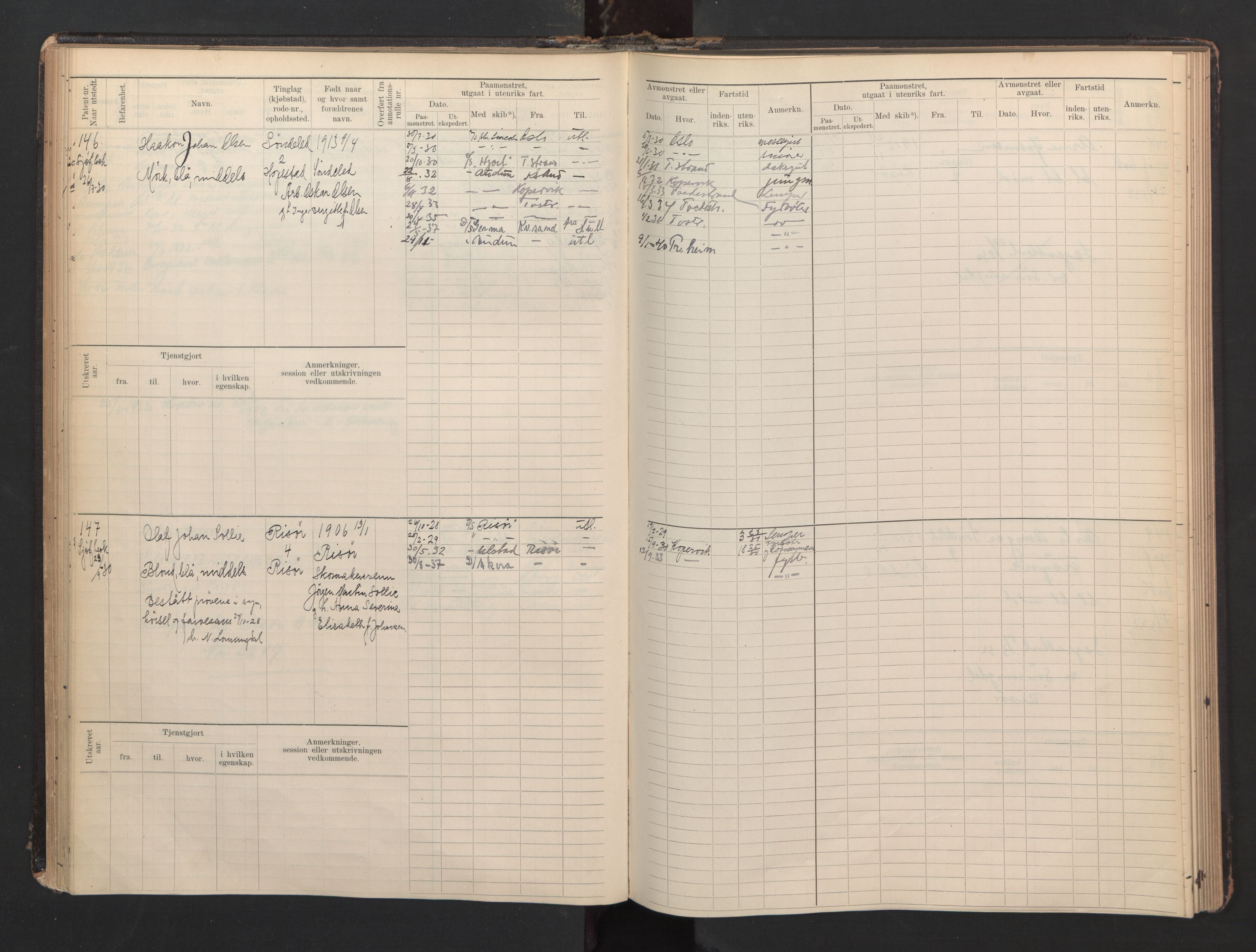 Risør mønstringskrets, AV/SAK-2031-0010/F/Fb/L0007: Hovedrulle B nr 1-265, Q-7, 1894-1948, s. 77