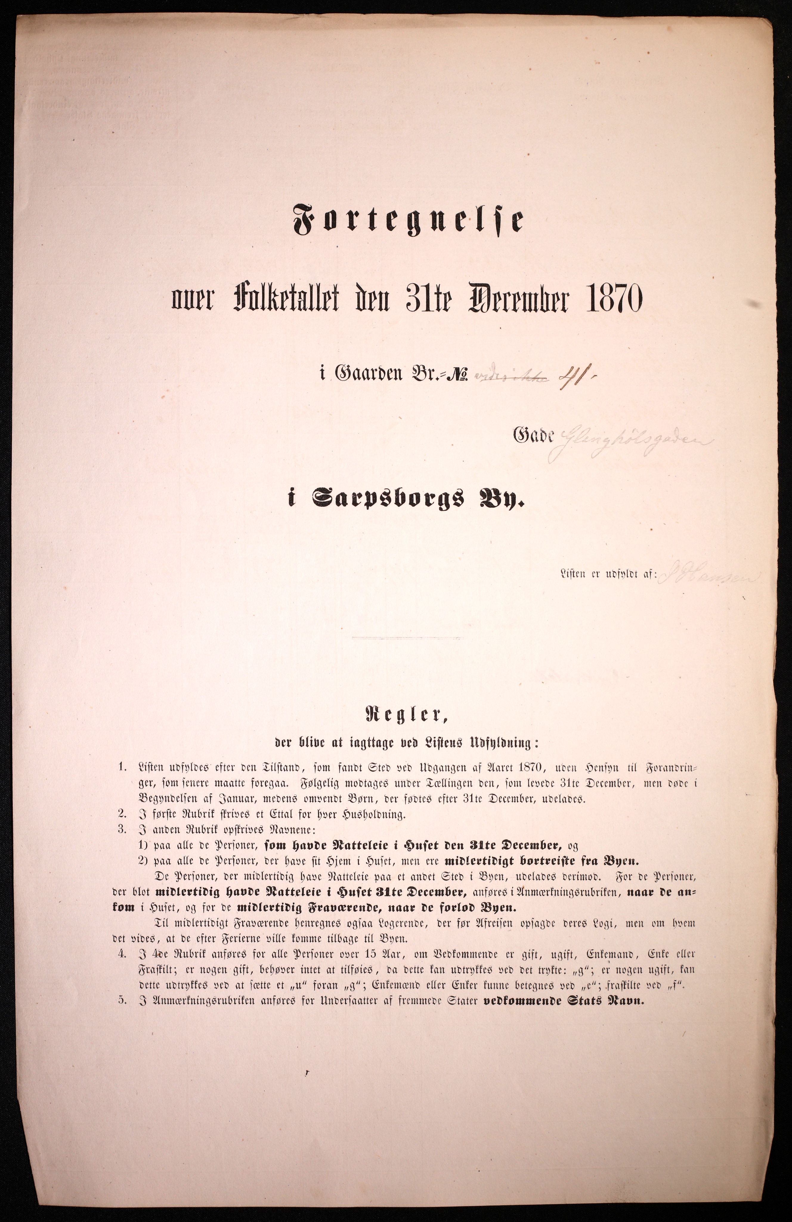 RA, Folketelling 1870 for 0102 Sarpsborg kjøpstad, 1870, s. 315