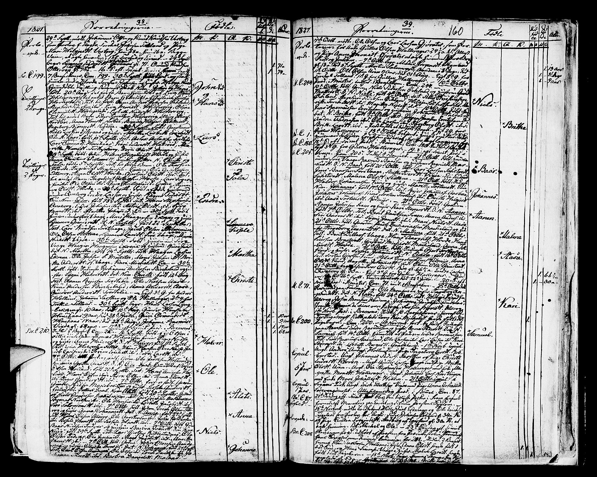 Finnås sokneprestembete, AV/SAB-A-99925/H/Ha/Haa/Haaa/L0004: Ministerialbok nr. A 4, 1804-1830, s. 160