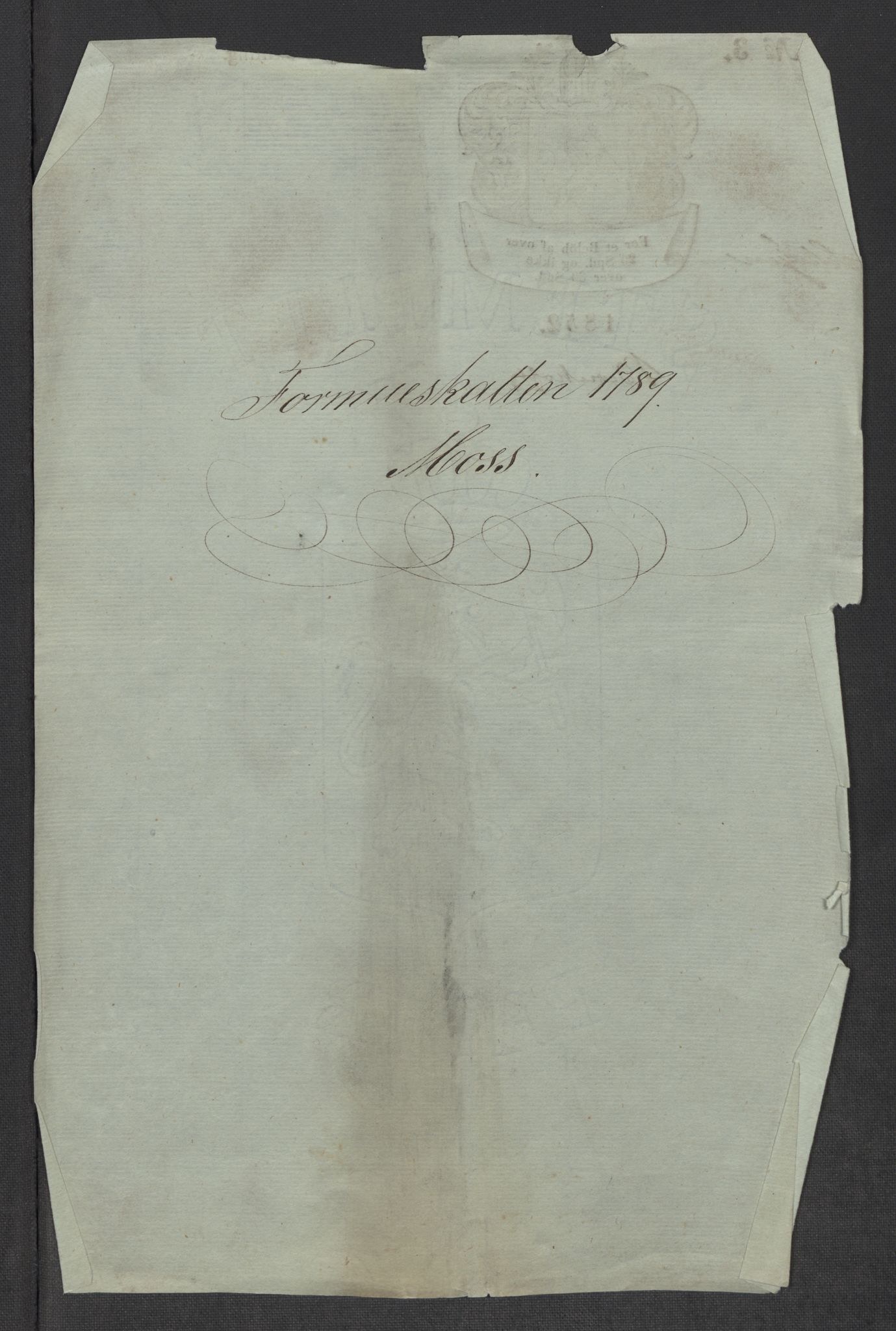 Rentekammeret inntil 1814, Reviderte regnskaper, Mindre regnskaper, AV/RA-EA-4068/Rf/Rfe/L0024: Modum Blåfarvevverk, Molde, Moss, 1789, s. 328