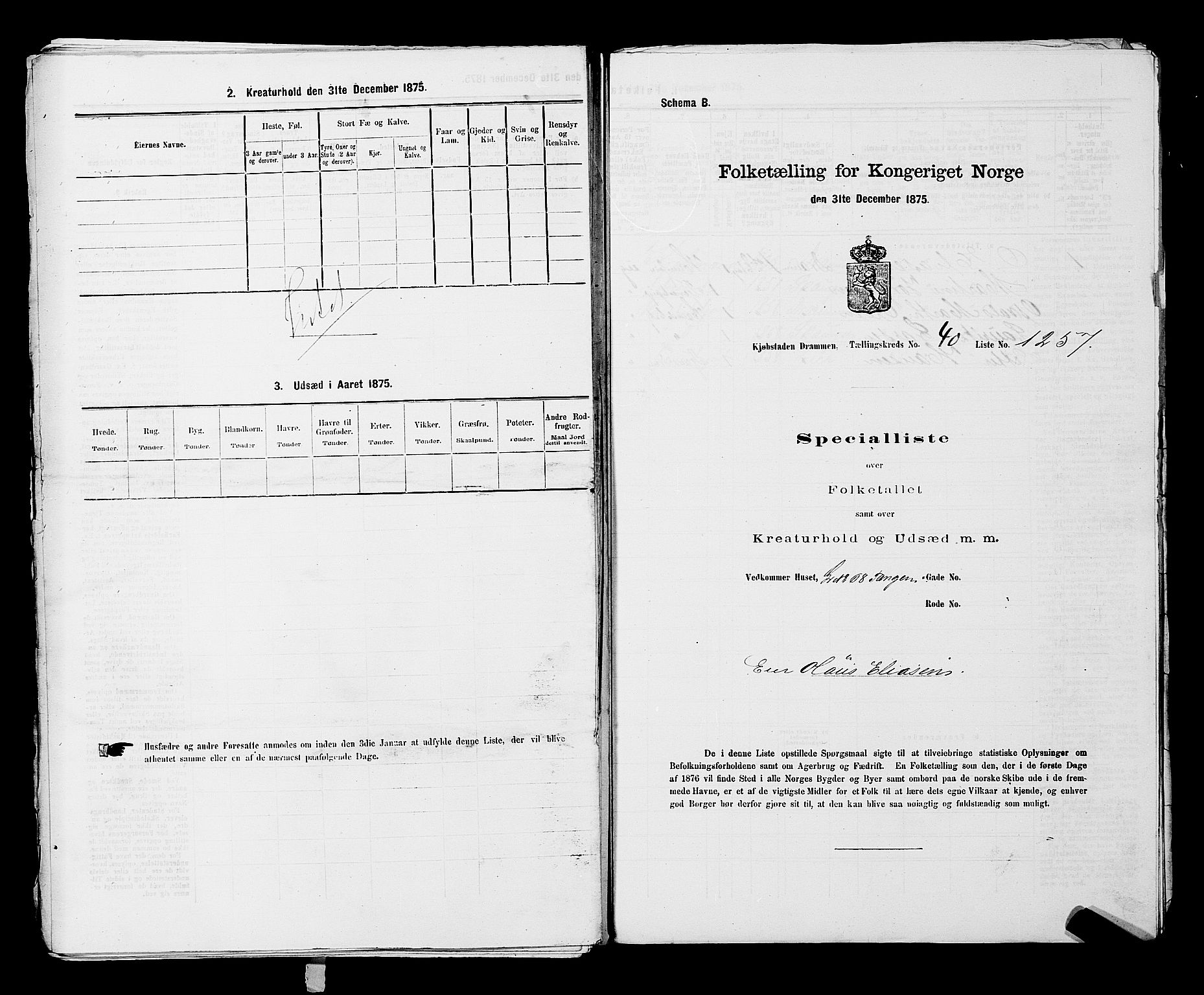 SAKO, Folketelling 1875 for 0602 Drammen kjøpstad, 1875, s. 3446