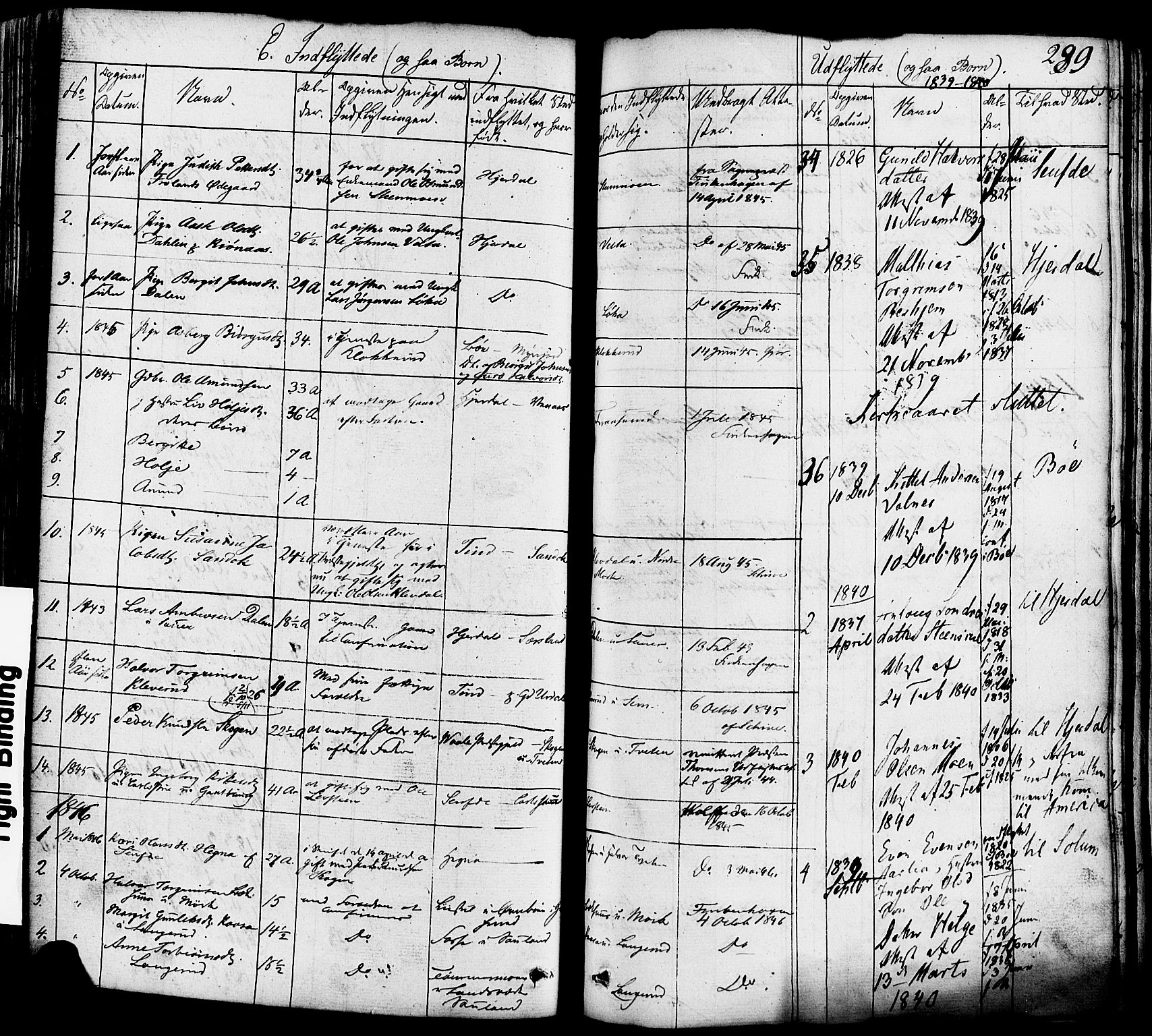 Heddal kirkebøker, AV/SAKO-A-268/F/Fa/L0006: Ministerialbok nr. I 6, 1837-1854, s. 289