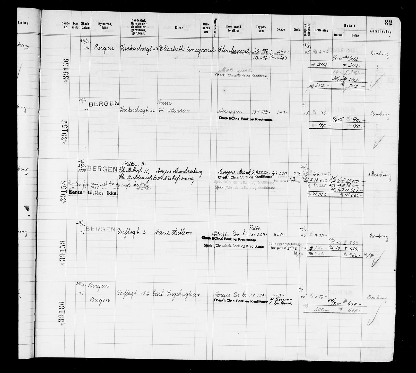 Krigsskadetrygdene for bygninger og løsøre, AV/RA-S-1548/V/L0037: Bygning, branntrygdet., 1940-1945, s. 32