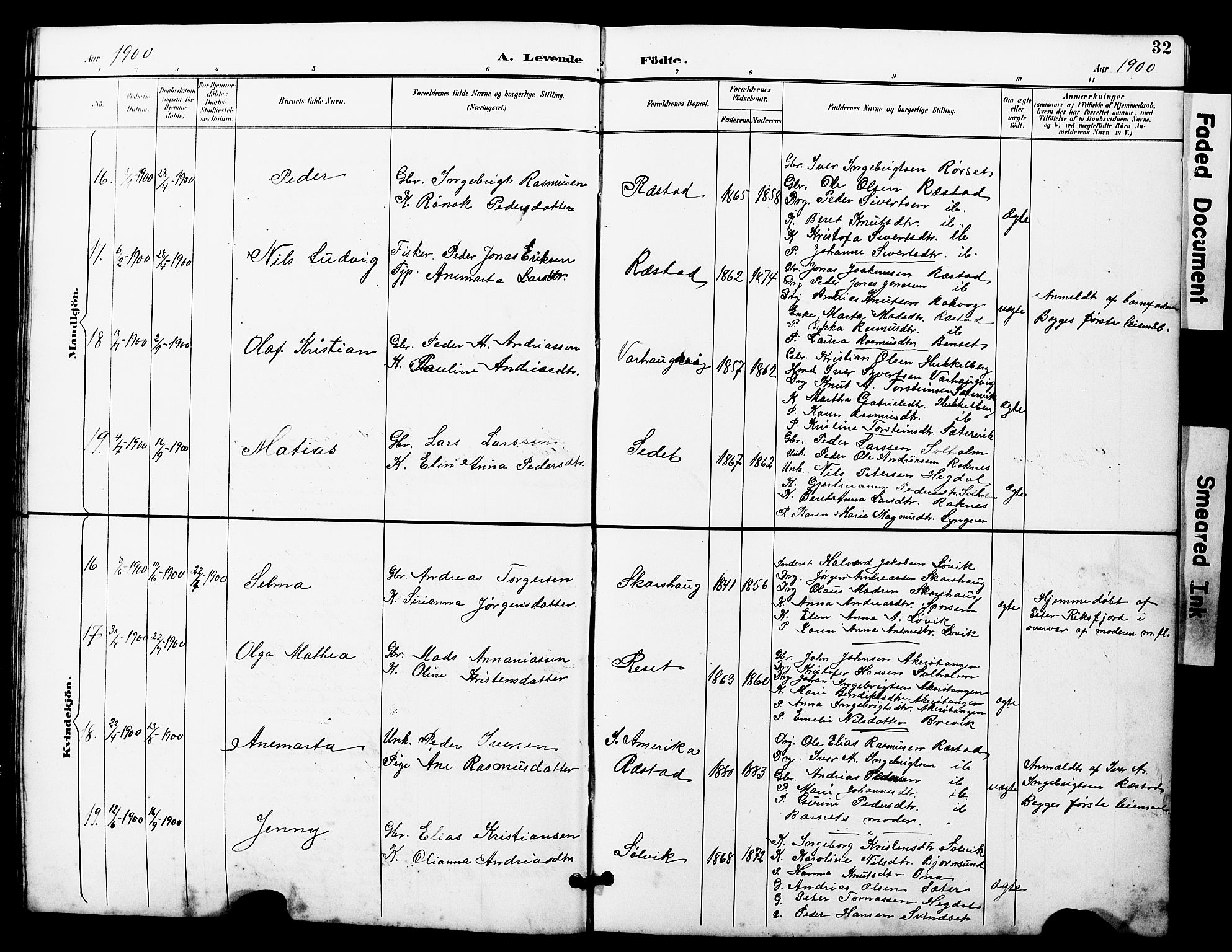 Ministerialprotokoller, klokkerbøker og fødselsregistre - Møre og Romsdal, AV/SAT-A-1454/560/L0725: Klokkerbok nr. 560C02, 1895-1930, s. 32