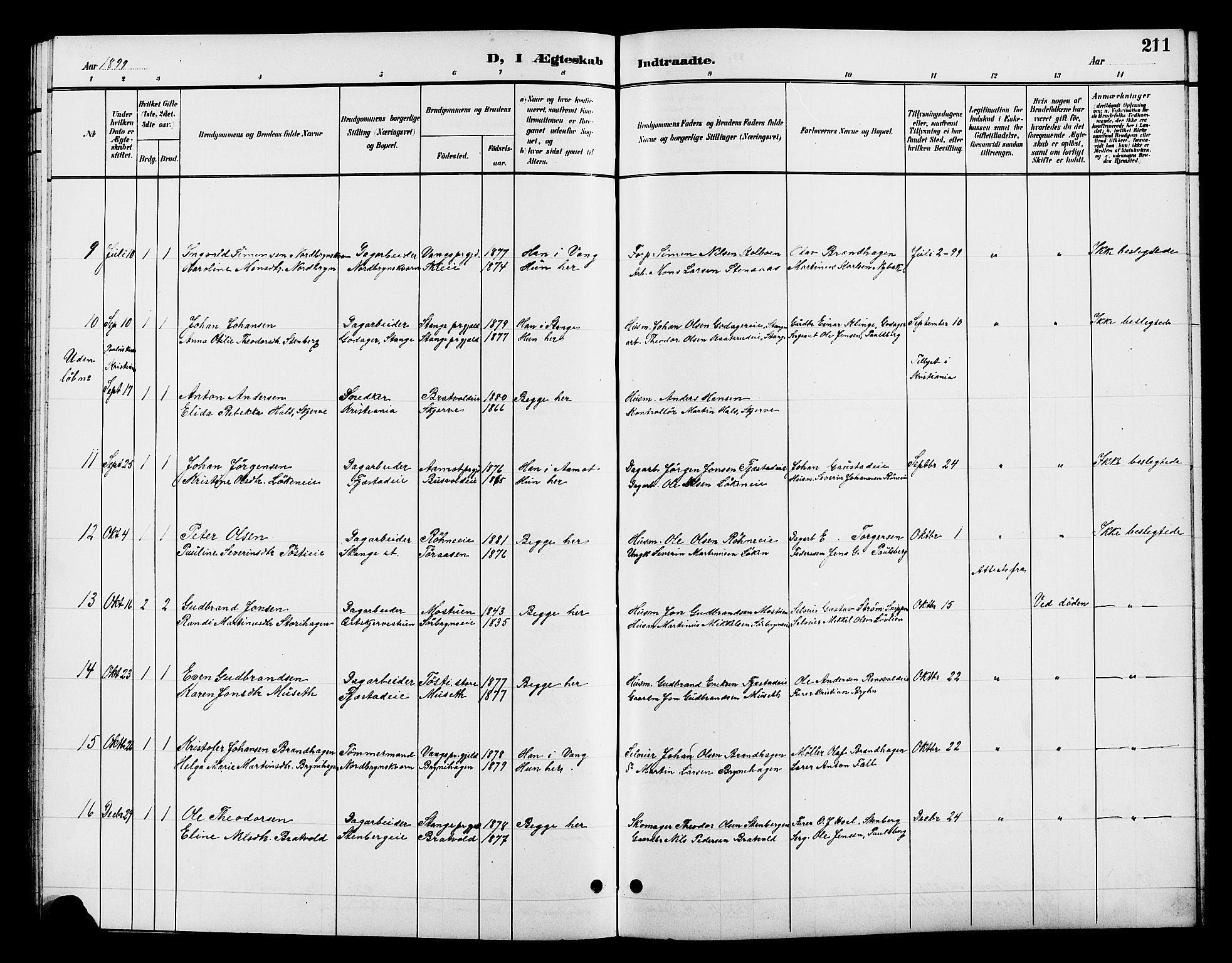 Romedal prestekontor, AV/SAH-PREST-004/L/L0012: Klokkerbok nr. 12, 1896-1914, s. 211