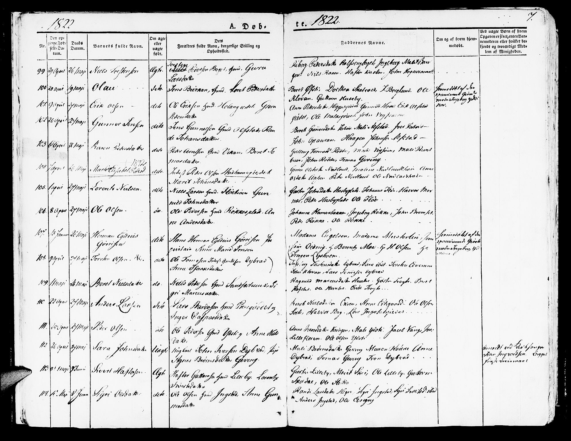 Ministerialprotokoller, klokkerbøker og fødselsregistre - Nord-Trøndelag, AV/SAT-A-1458/709/L0070: Ministerialbok nr. 709A10, 1820-1832, s. 7