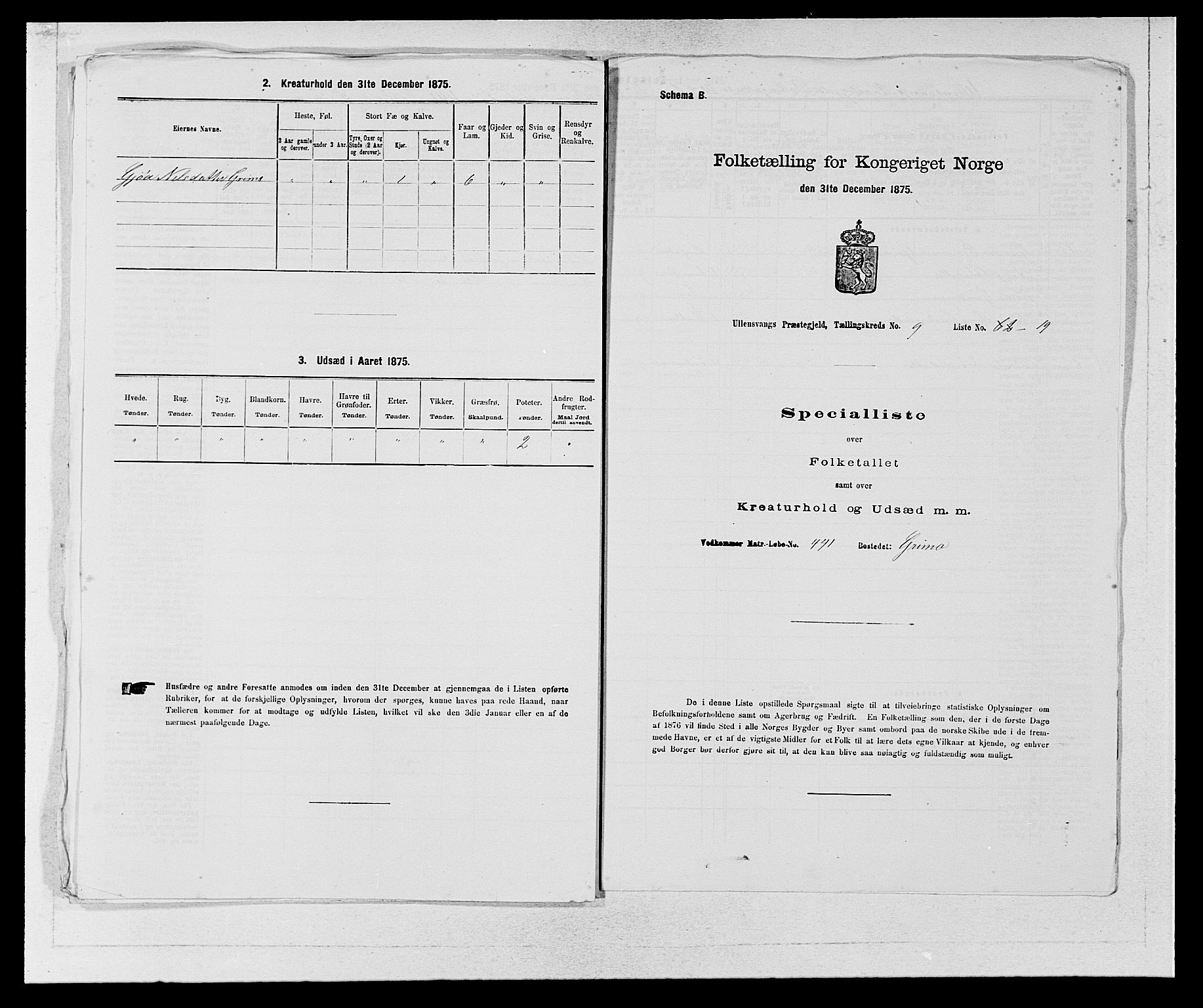 SAB, Folketelling 1875 for 1230P Ullensvang prestegjeld, 1875, s. 971