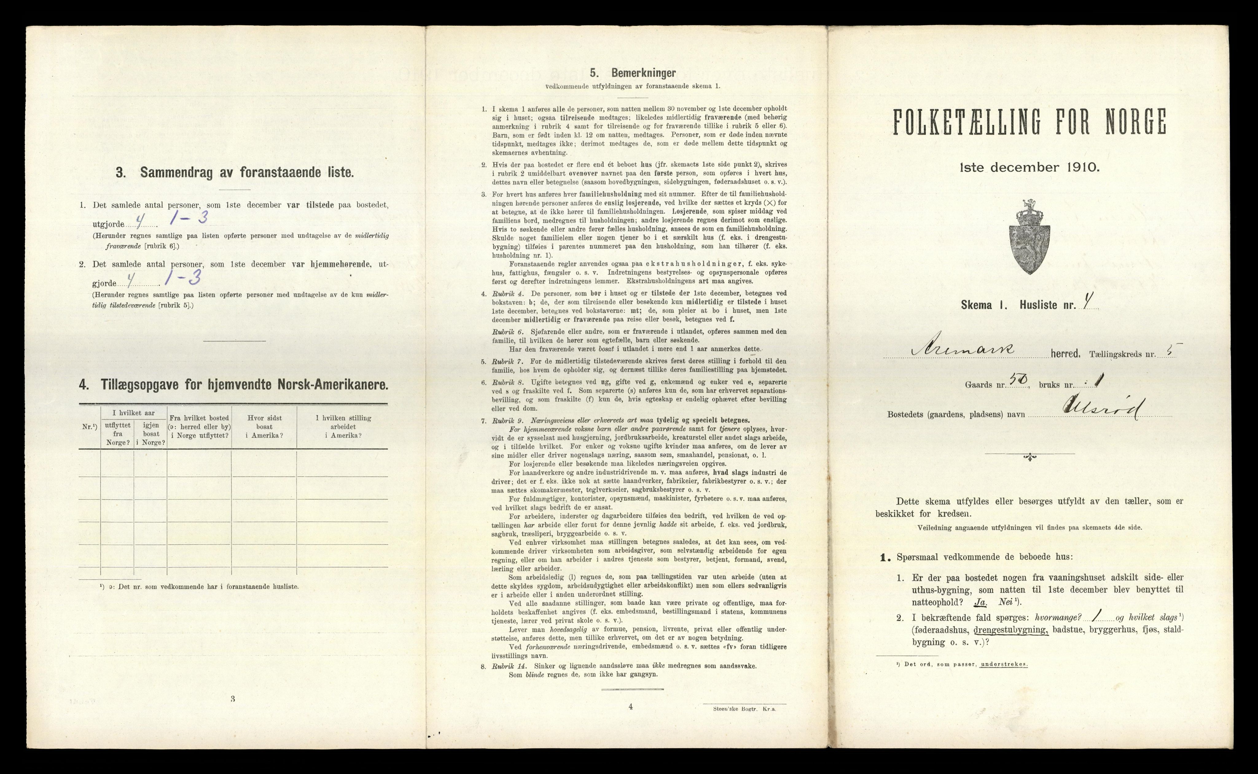 RA, Folketelling 1910 for 0118 Aremark herred, 1910, s. 587