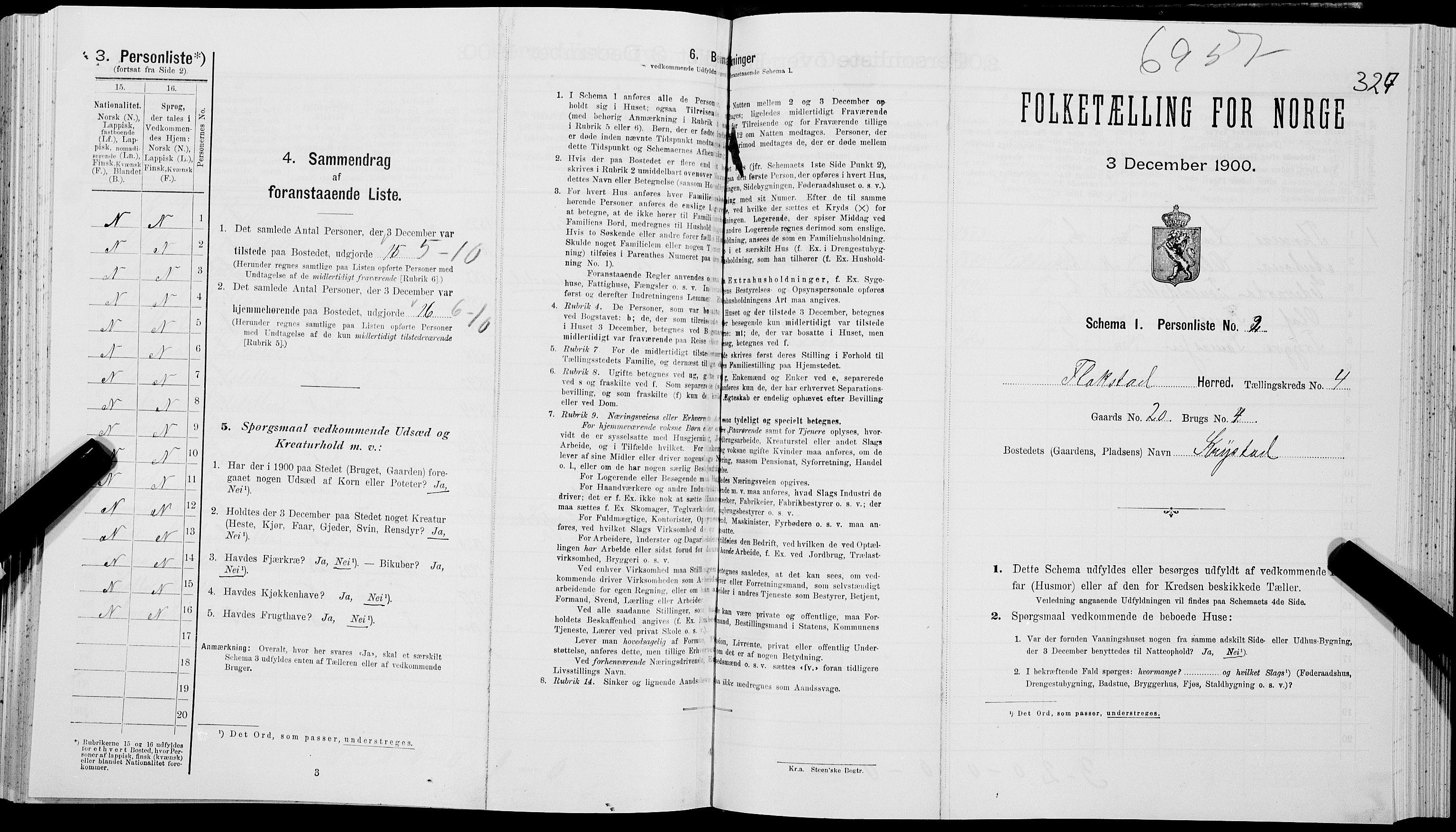 SAT, Folketelling 1900 for 1859 Flakstad herred, 1900, s. 347