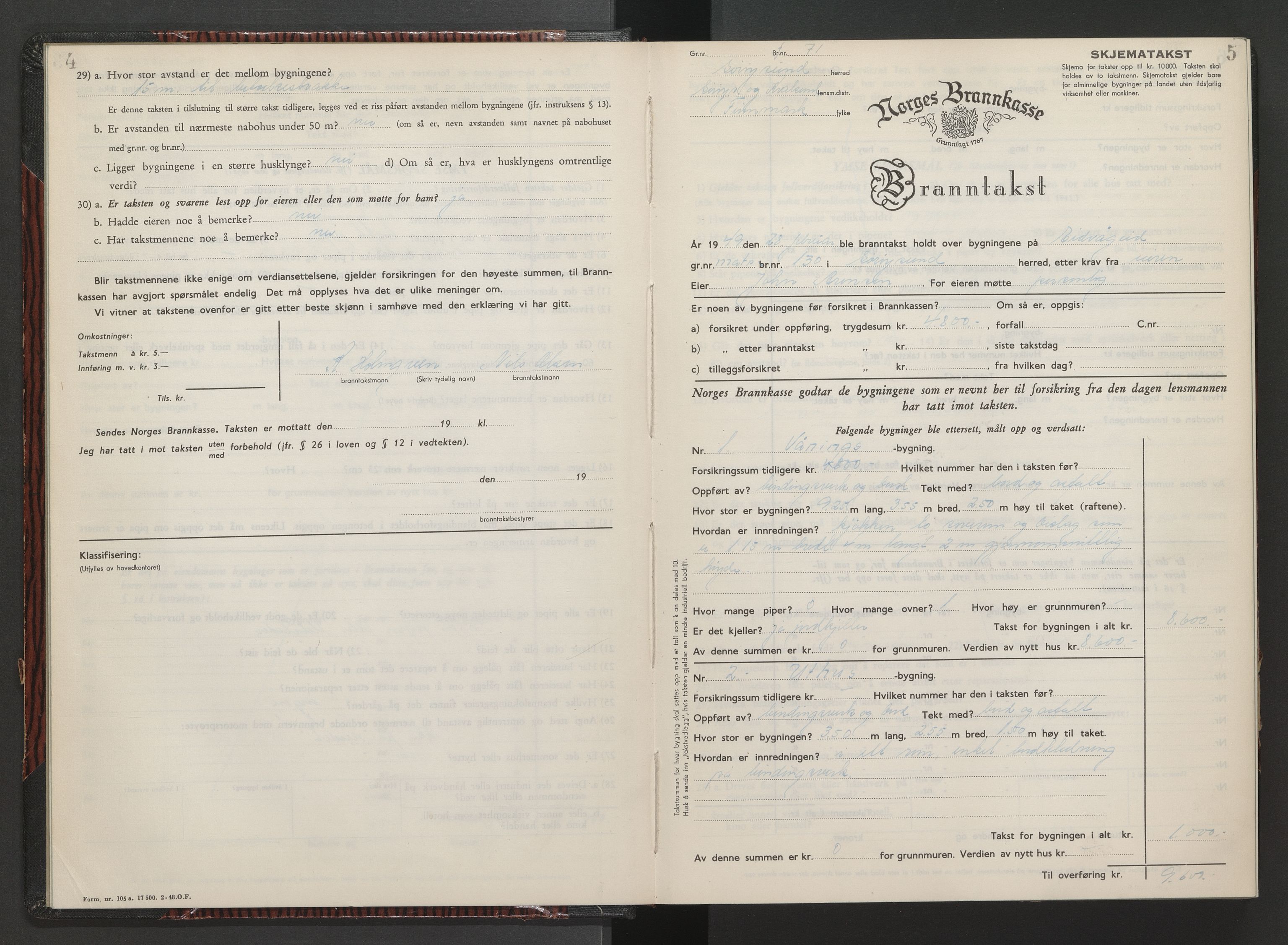 Sørøysund og Kvalsund lensmannskontor, AV/SATØ-SATO-151/1/Fl/L0023: Branntakstprotokoll - Sørøysund, 1949-1951