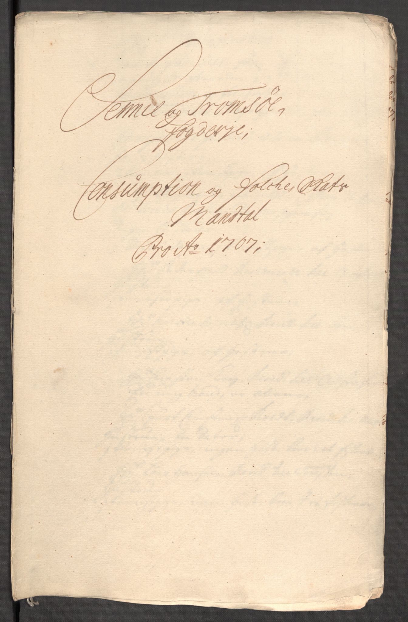 Rentekammeret inntil 1814, Reviderte regnskaper, Fogderegnskap, AV/RA-EA-4092/R68/L4756: Fogderegnskap Senja og Troms, 1705-1707, s. 402