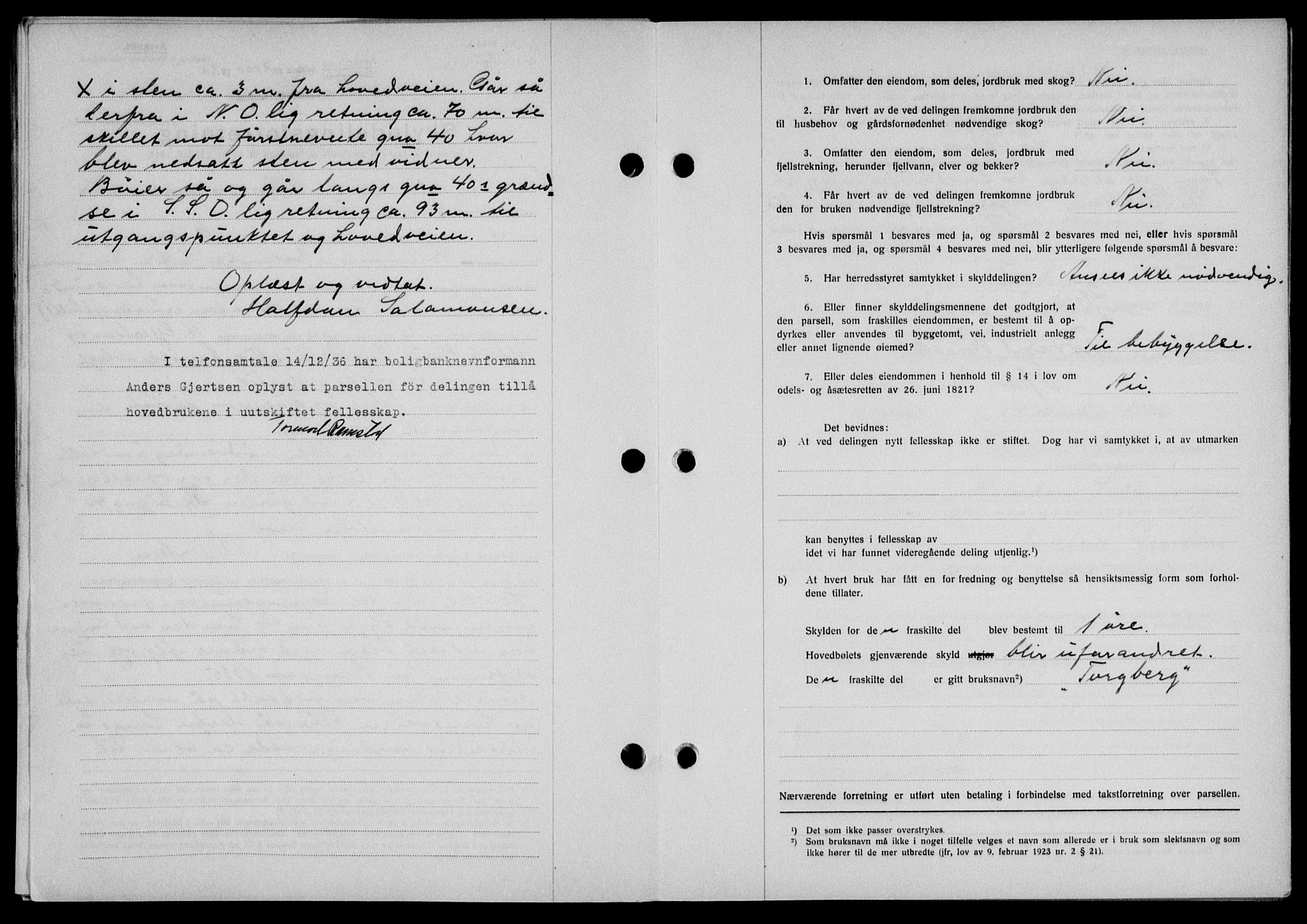 Lofoten sorenskriveri, SAT/A-0017/1/2/2C/L0001a: Pantebok nr. 1a, 1936-1937, Dagboknr: 2000/1936