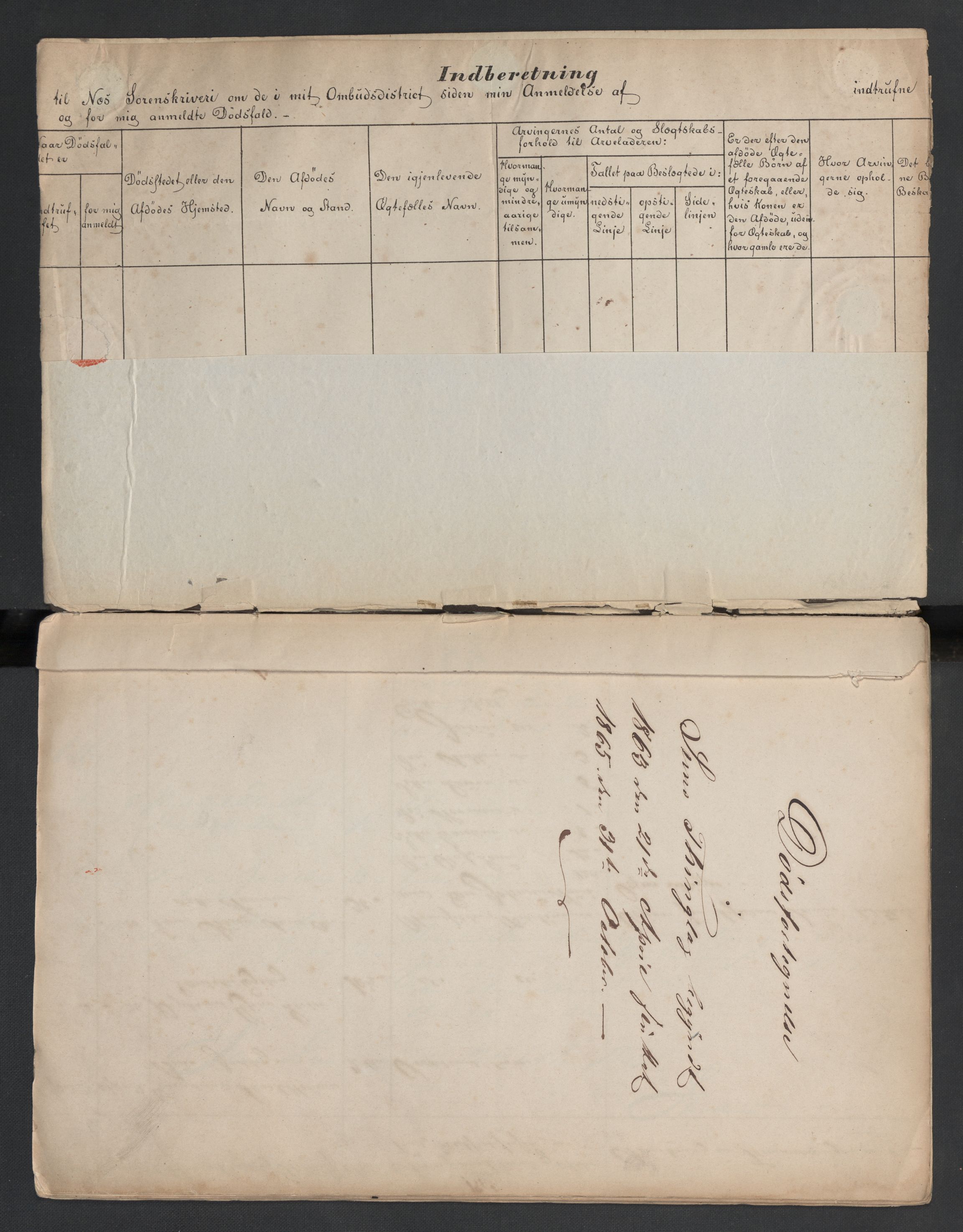 Sem lensmannskontor, SAKO/A-547/H/Ha/L0001: Dødsfallsprotokoll, 1863-1865
