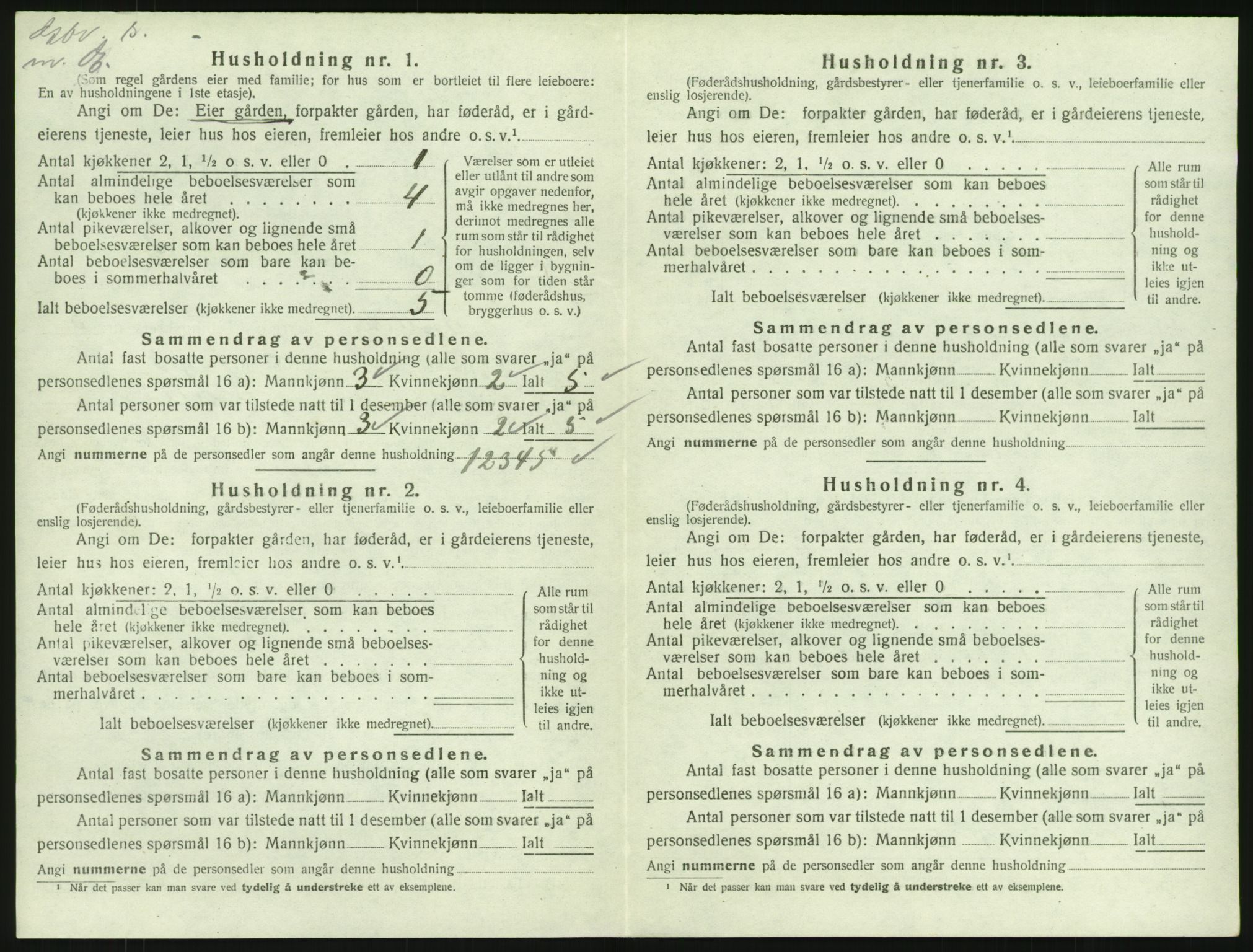 SAKO, Folketelling 1920 for 0725 Tjølling herred, 1920, s. 1056