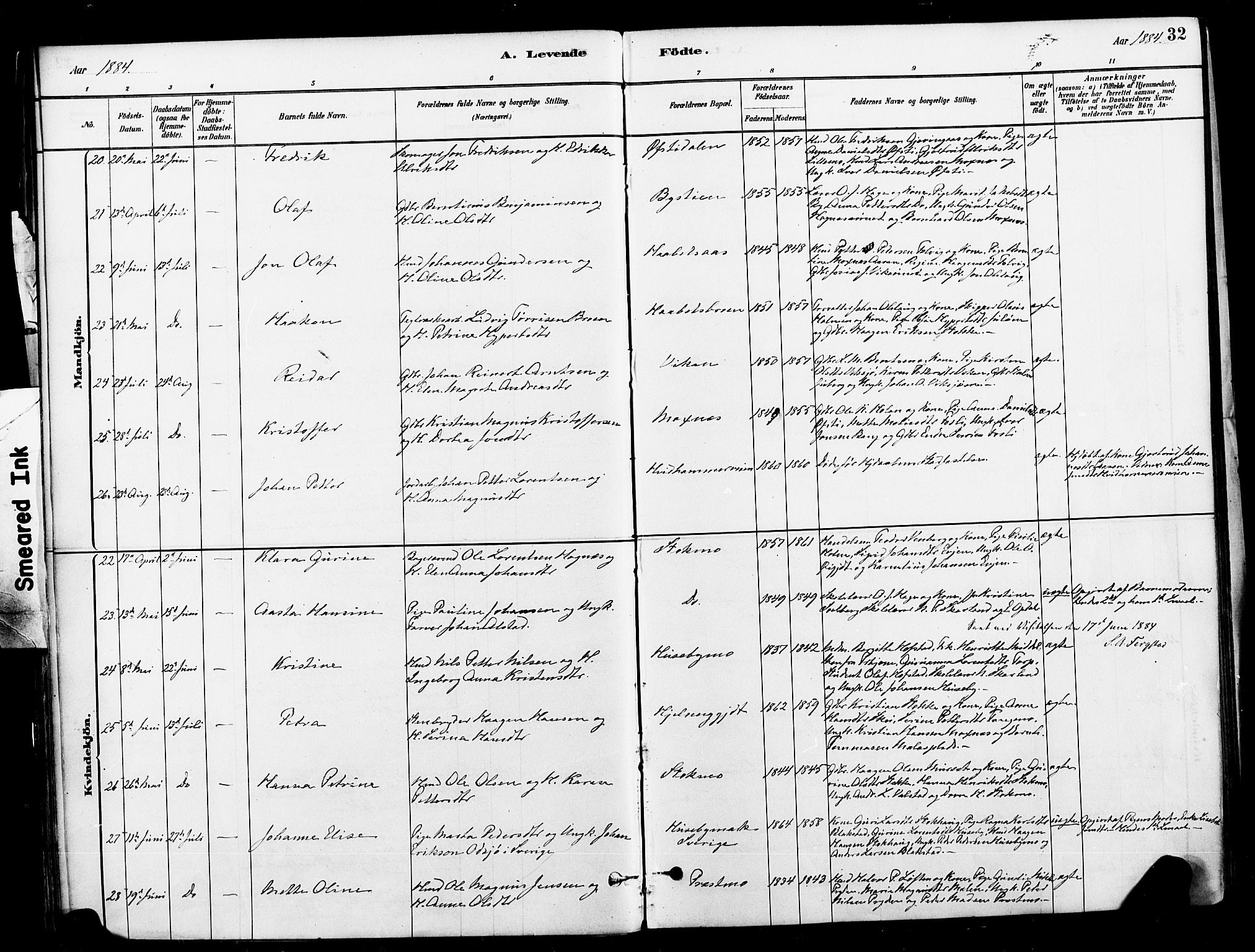 Ministerialprotokoller, klokkerbøker og fødselsregistre - Nord-Trøndelag, AV/SAT-A-1458/709/L0077: Ministerialbok nr. 709A17, 1880-1895, s. 32