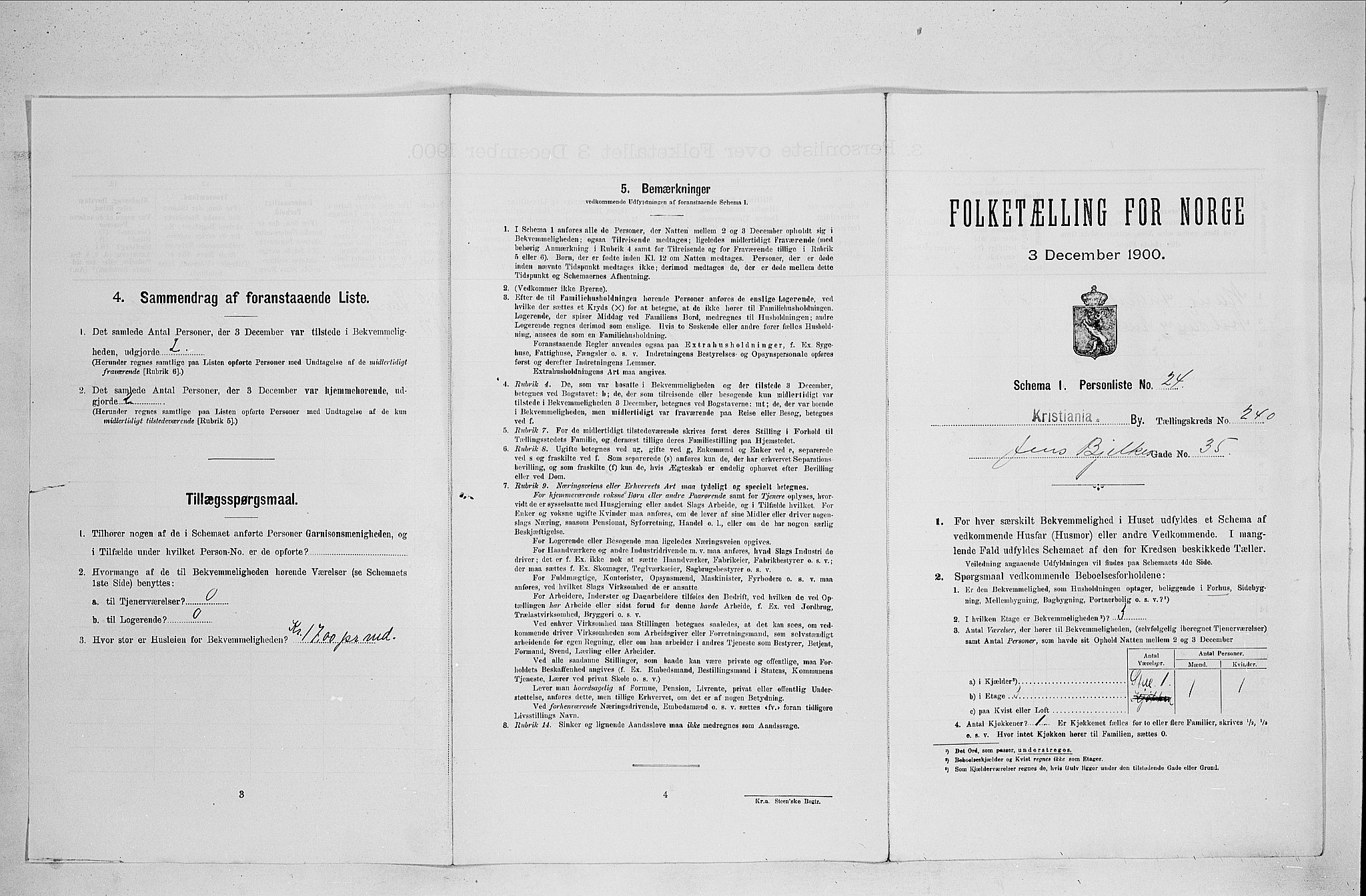 SAO, Folketelling 1900 for 0301 Kristiania kjøpstad, 1900, s. 43196