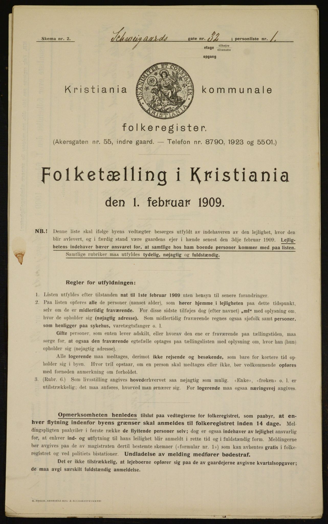 OBA, Kommunal folketelling 1.2.1909 for Kristiania kjøpstad, 1909, s. 82528