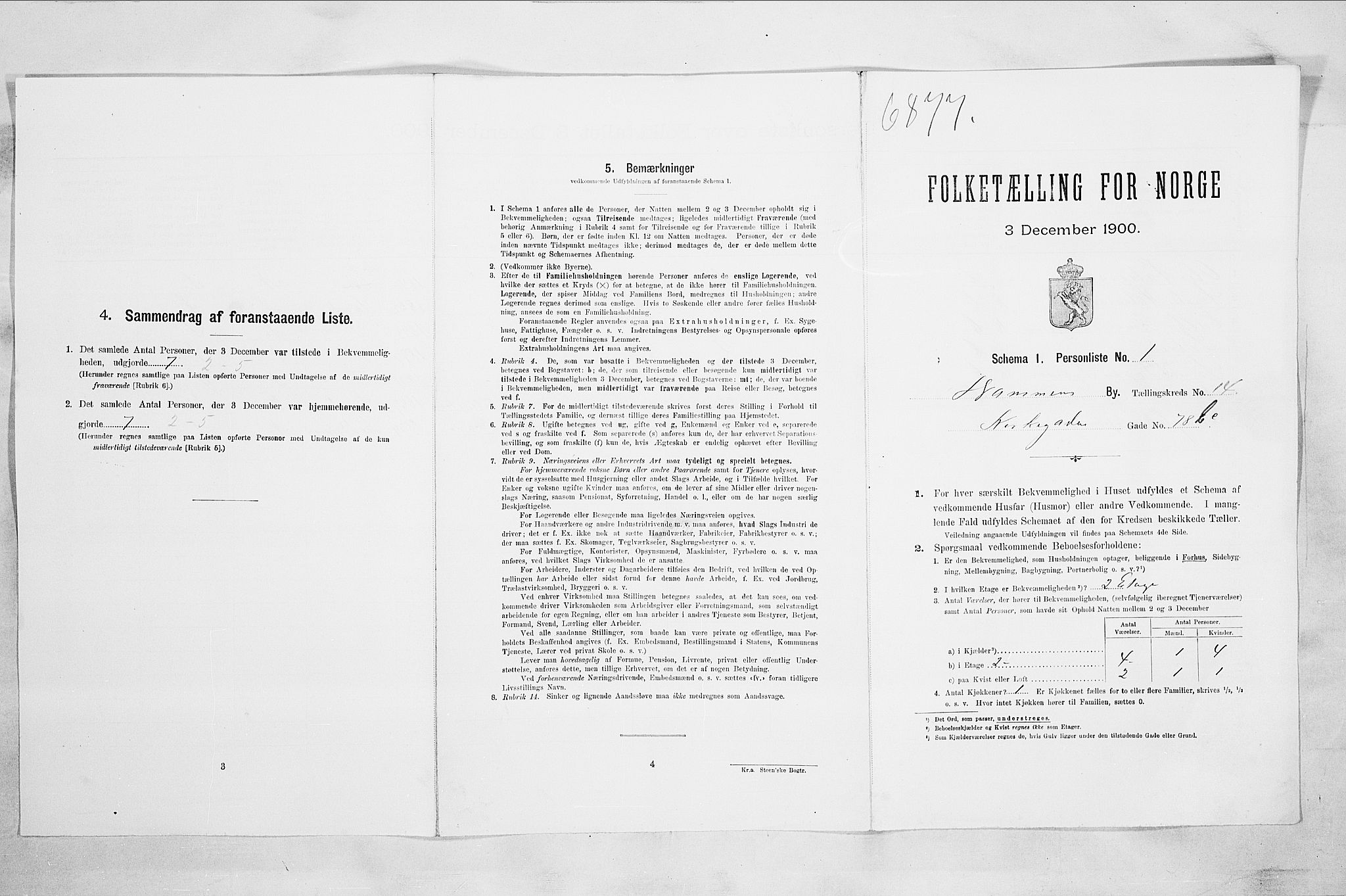 RA, Folketelling 1900 for 0602 Drammen kjøpstad, 1900, s. 2722
