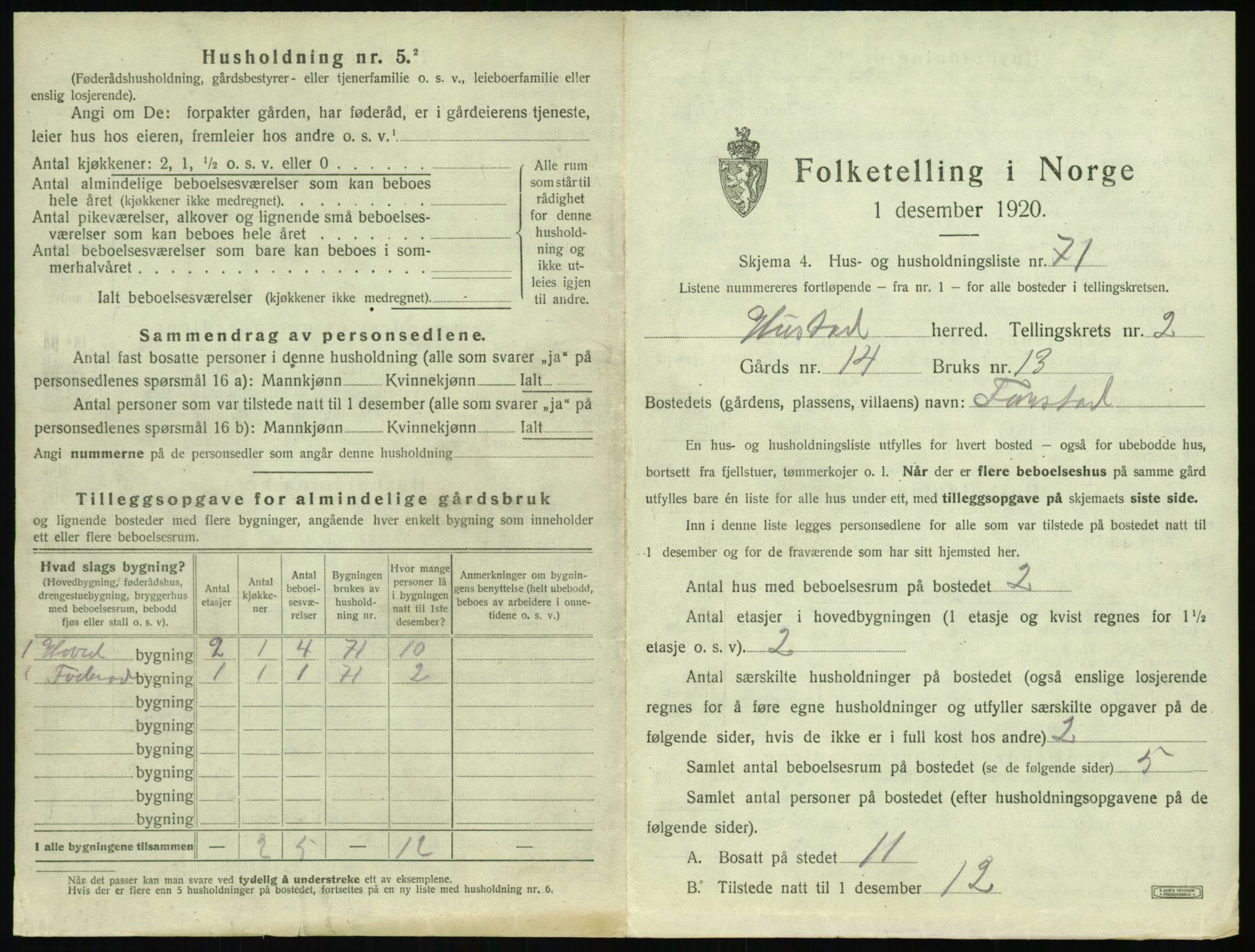 SAT, Folketelling 1920 for 1550 Hustad herred, 1920, s. 295