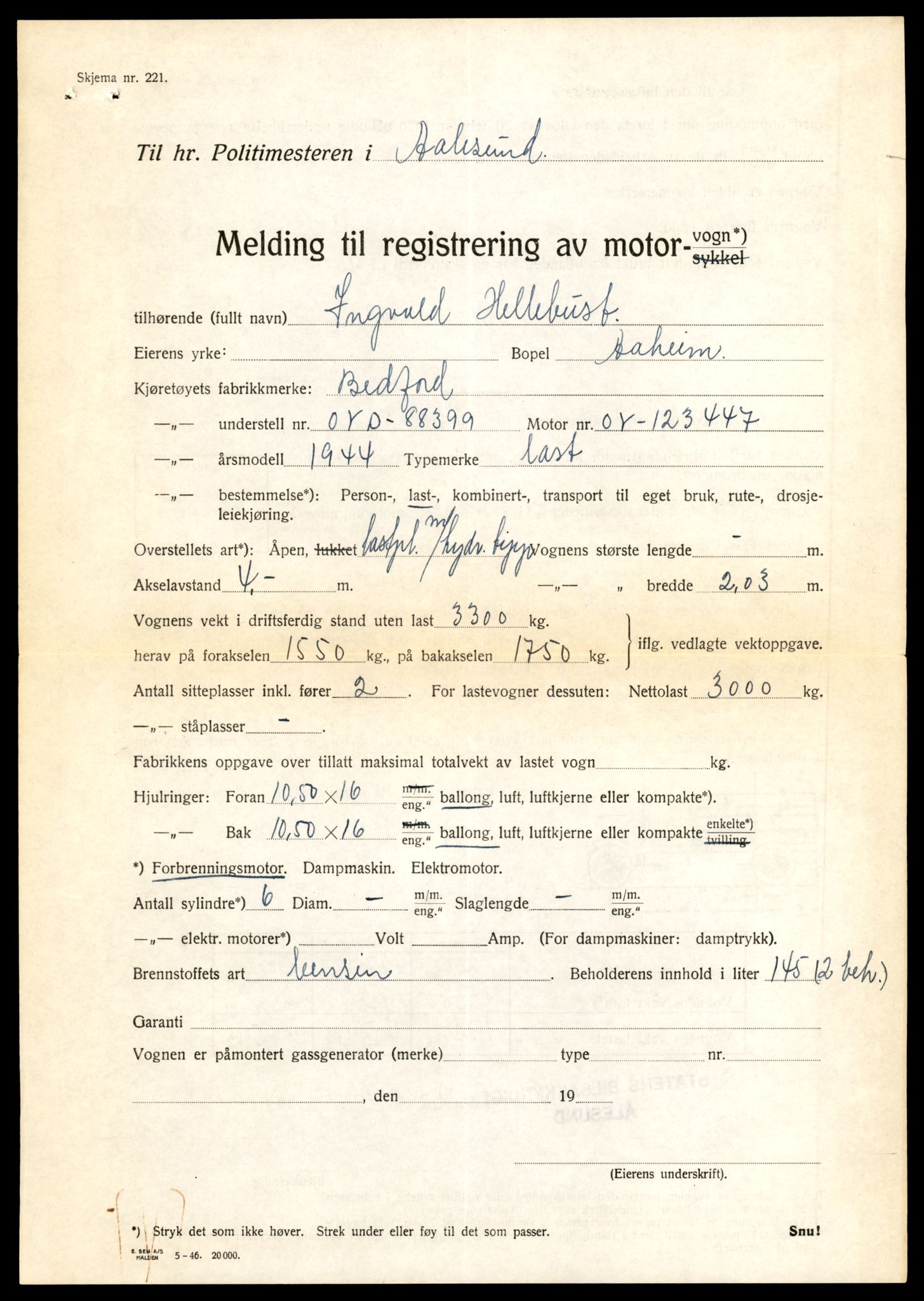 Møre og Romsdal vegkontor - Ålesund trafikkstasjon, AV/SAT-A-4099/F/Fe/L0033: Registreringskort for kjøretøy T 12151 - T 12474, 1927-1998, s. 9