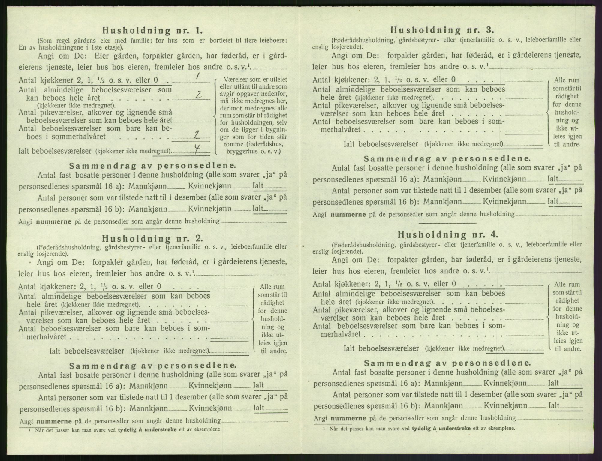 SAK, Folketelling 1920 for 1024 Bjelland herred, 1920, s. 414
