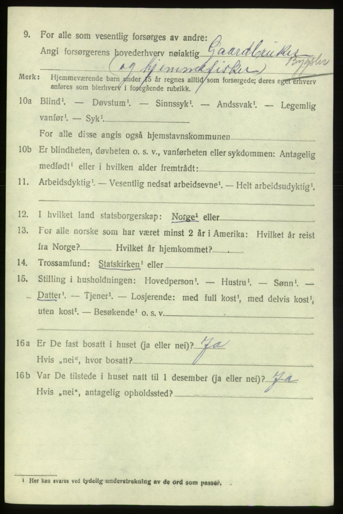 SAB, Folketelling 1920 for 1220 Bremnes herred, 1920, s. 1303