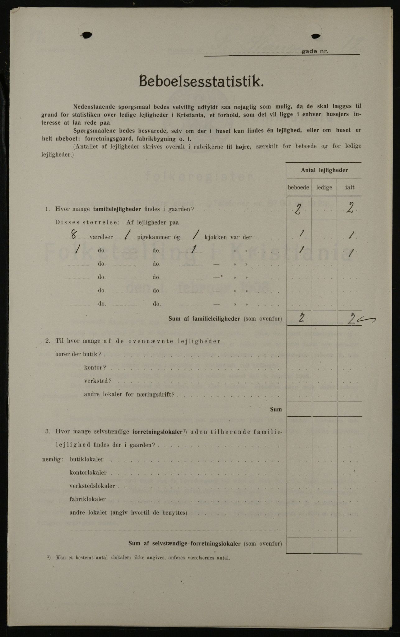 OBA, Kommunal folketelling 1.2.1908 for Kristiania kjøpstad, 1908, s. 24052