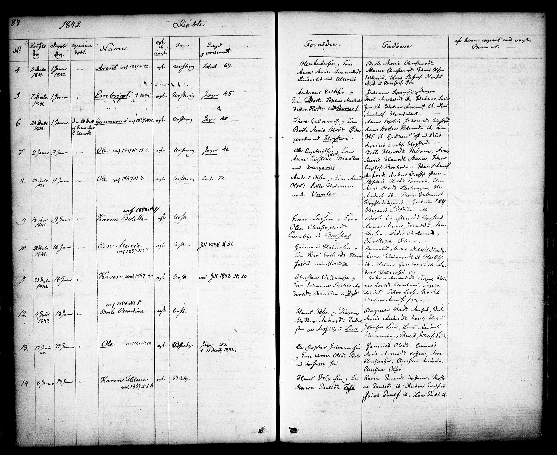 Aurskog prestekontor Kirkebøker, AV/SAO-A-10304a/F/Fa/L0006: Ministerialbok nr. I 6, 1829-1853, s. 87