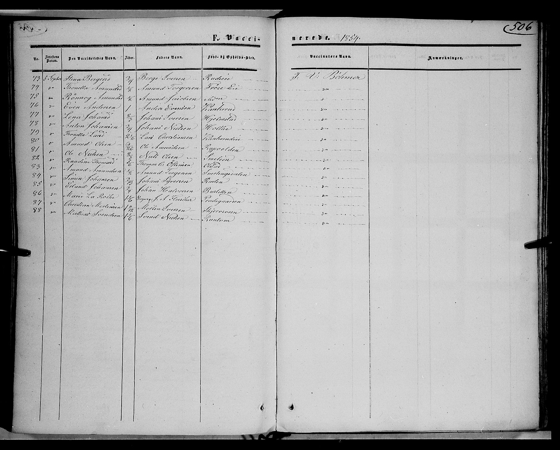 Gausdal prestekontor, SAH/PREST-090/H/Ha/Haa/L0008: Ministerialbok nr. 8, 1850-1861, s. 506