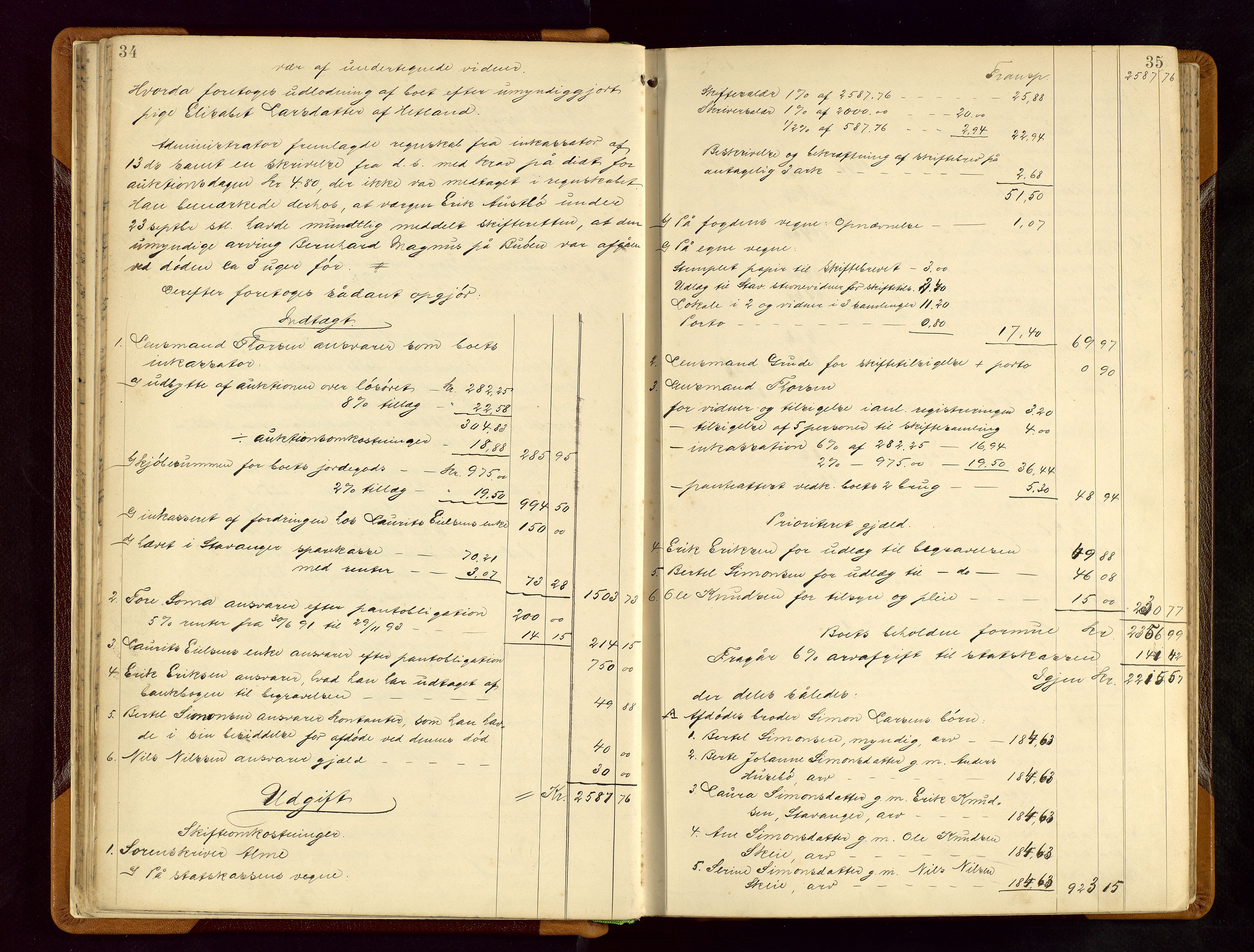 Jæren sorenskriveri, AV/SAST-A-100310/01/5/50/50BB/L0005: SKIFTEUTLODNINGSPROTOKOLL, 1893-1900, s. 34-35