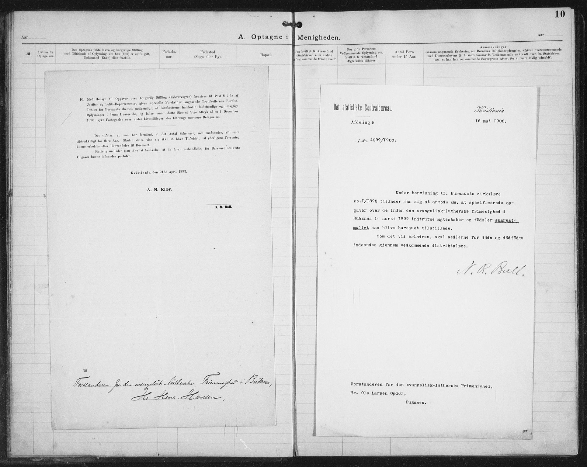 Ministerialprotokoller, klokkerbøker og fødselsregistre - Nordland, AV/SAT-A-1459/881/L1174: Dissenterprotokoll nr. 881D01, 1891-1933, s. 10