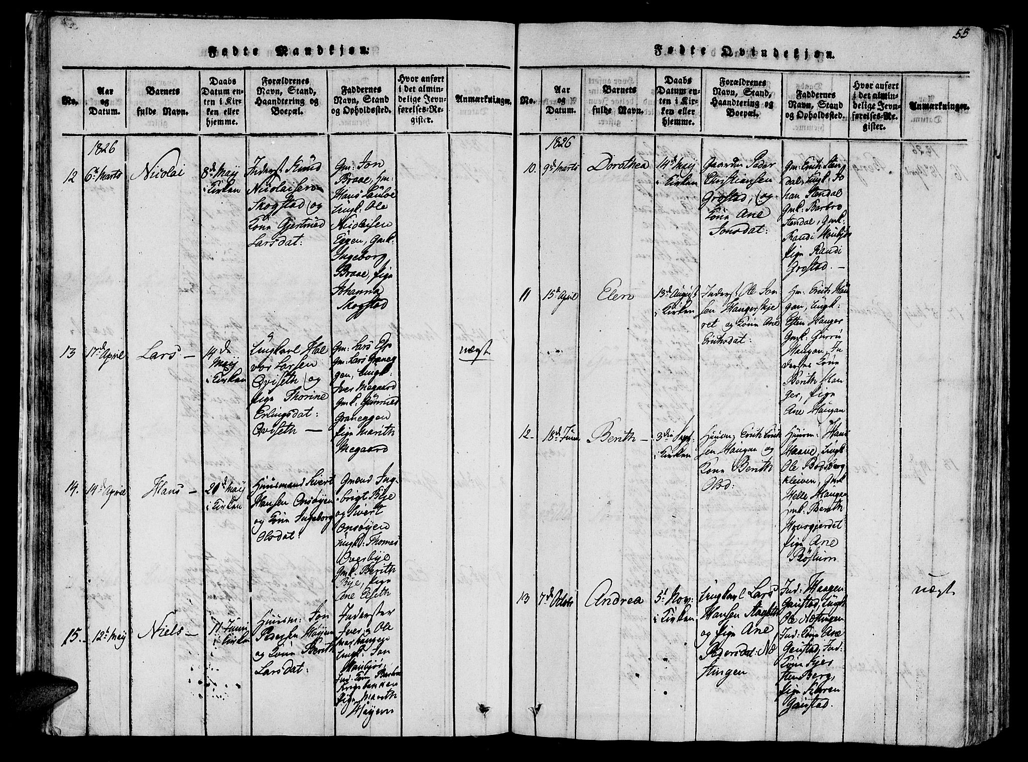 Ministerialprotokoller, klokkerbøker og fødselsregistre - Sør-Trøndelag, AV/SAT-A-1456/612/L0372: Ministerialbok nr. 612A06 /1, 1816-1828, s. 55