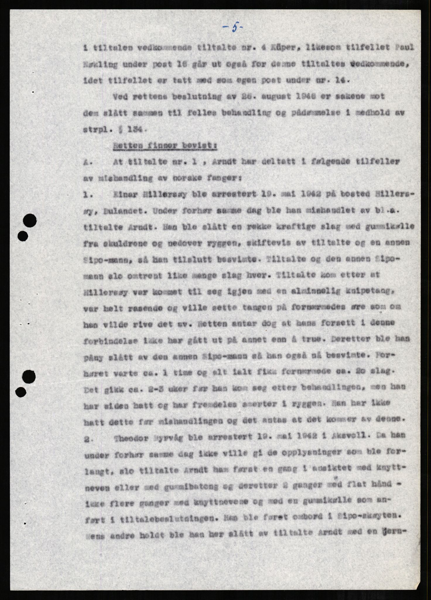 Forsvaret, Forsvarets overkommando II, AV/RA-RAFA-3915/D/Db/L0001: CI Questionaires. Tyske okkupasjonsstyrker i Norge. Tyskere., 1945-1946, s. 314