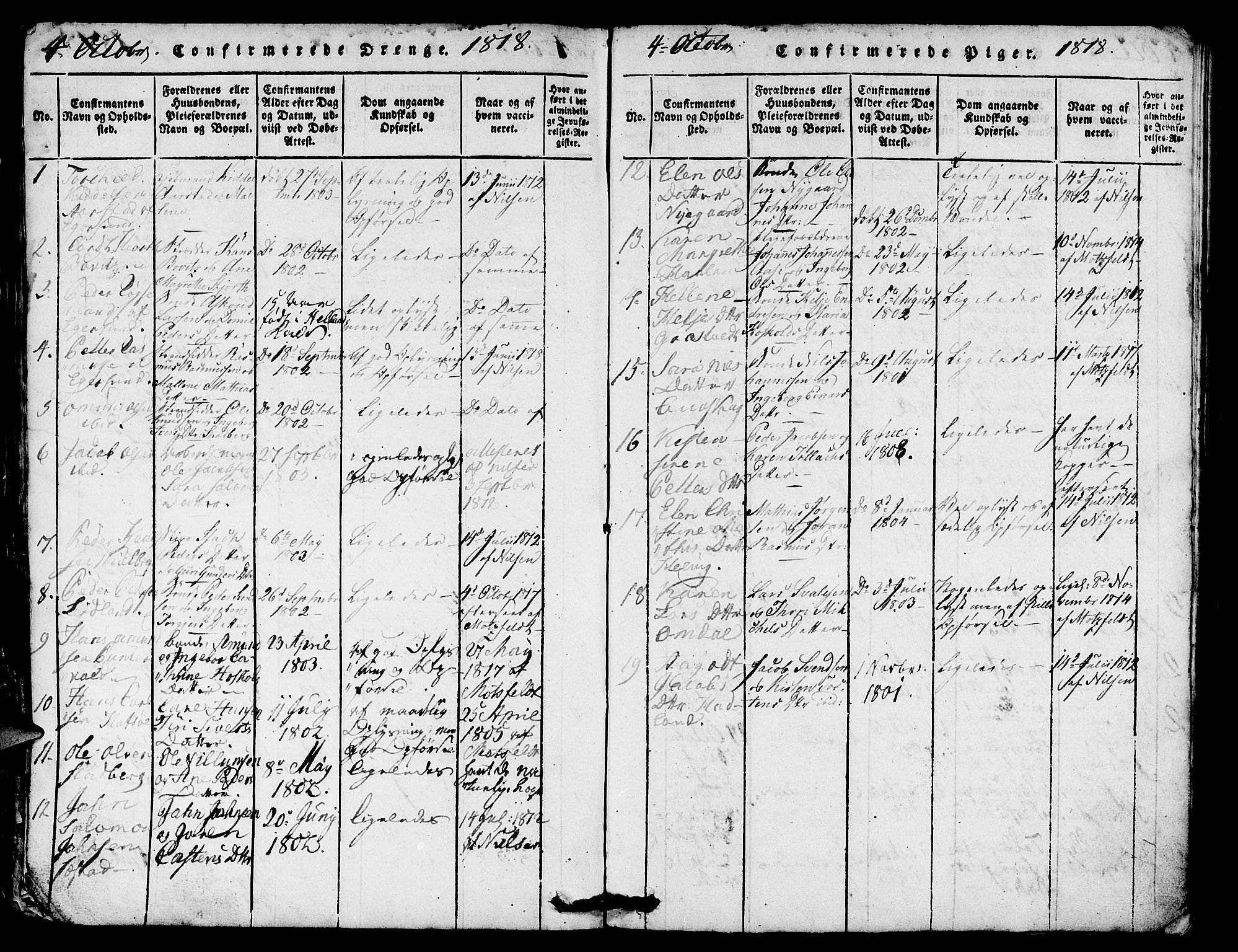 Eigersund sokneprestkontor, AV/SAST-A-101807/S08/L0007: Ministerialbok nr. A 7, 1815-1827