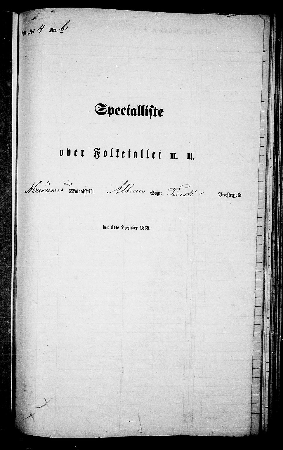 RA, Folketelling 1865 for 0826P Tinn prestegjeld, 1865, s. 74