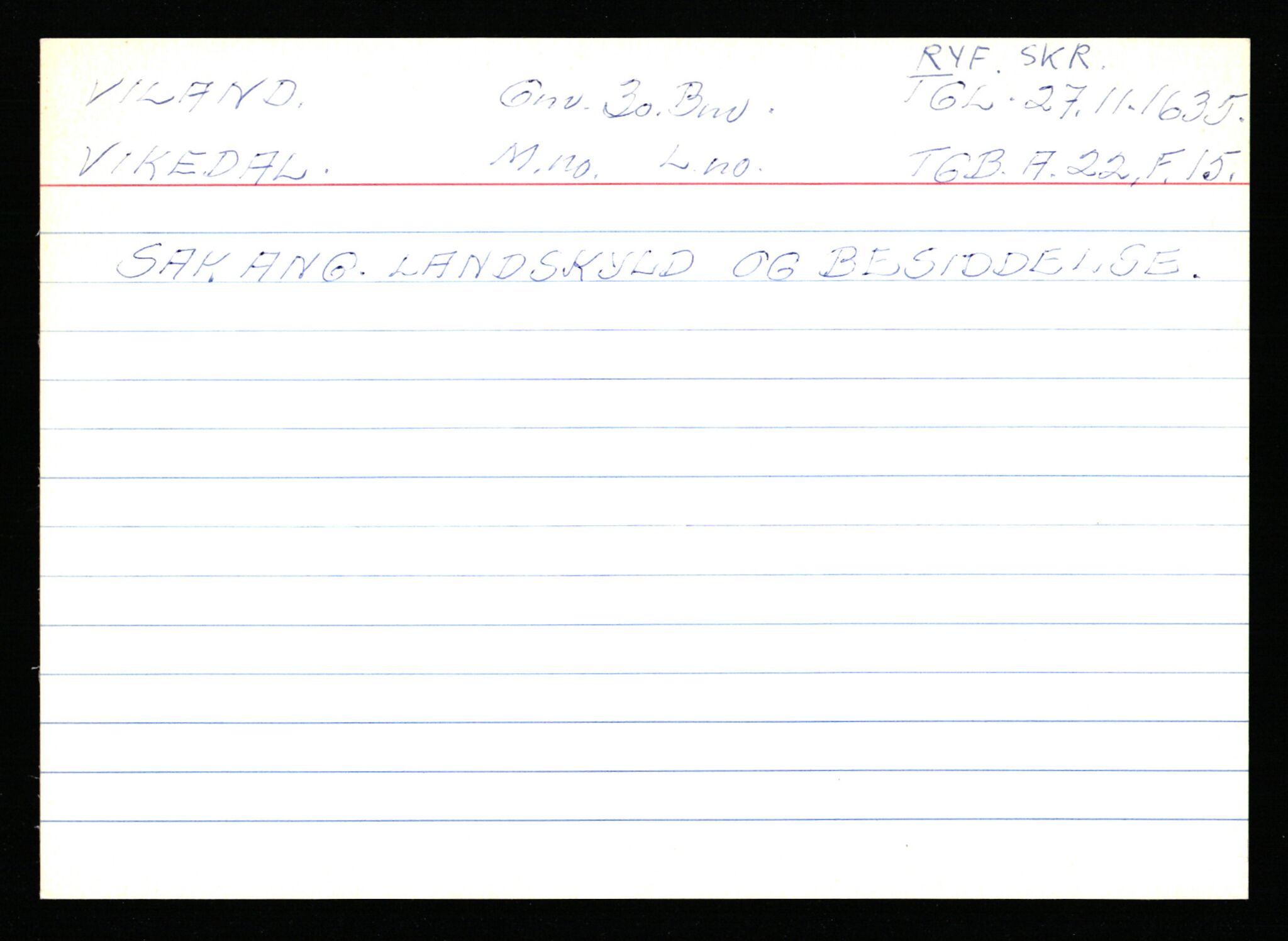 Statsarkivet i Stavanger, AV/SAST-A-101971/03/Y/Ym/L0067: Åstedskort sortert etter gårdsnavn: Vik - Vold, 1600-1950, s. 281