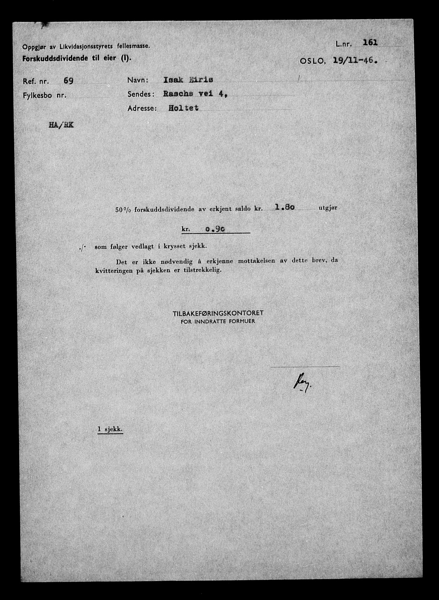 Justisdepartementet, Tilbakeføringskontoret for inndratte formuer, RA/S-1564/H/Hc/Hcc/L0932: --, 1945-1947, s. 520