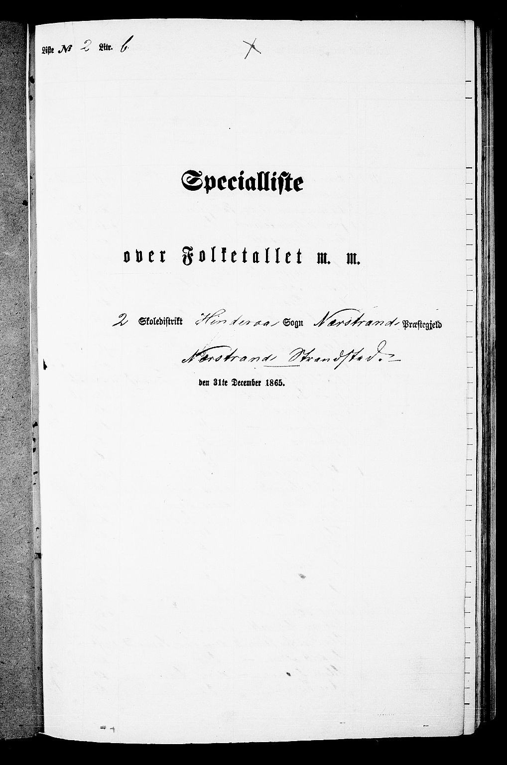 RA, Folketelling 1865 for 1139P Nedstrand prestegjeld, 1865, s. 37