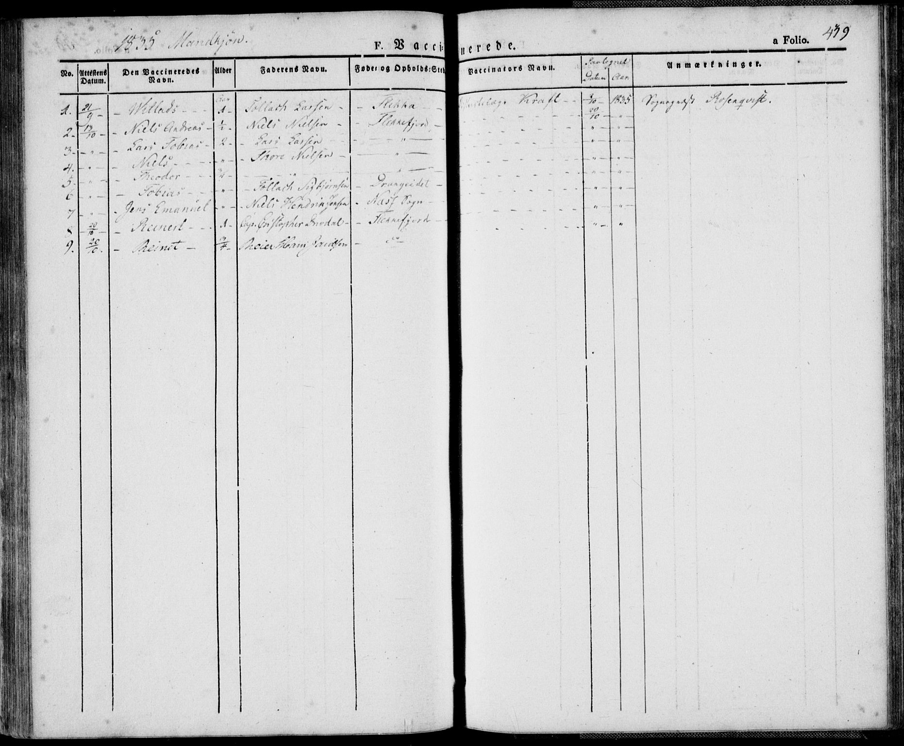 Flekkefjord sokneprestkontor, AV/SAK-1111-0012/F/Fa/Fac/L0003: Ministerialbok nr. A 3, 1826-1841, s. 439