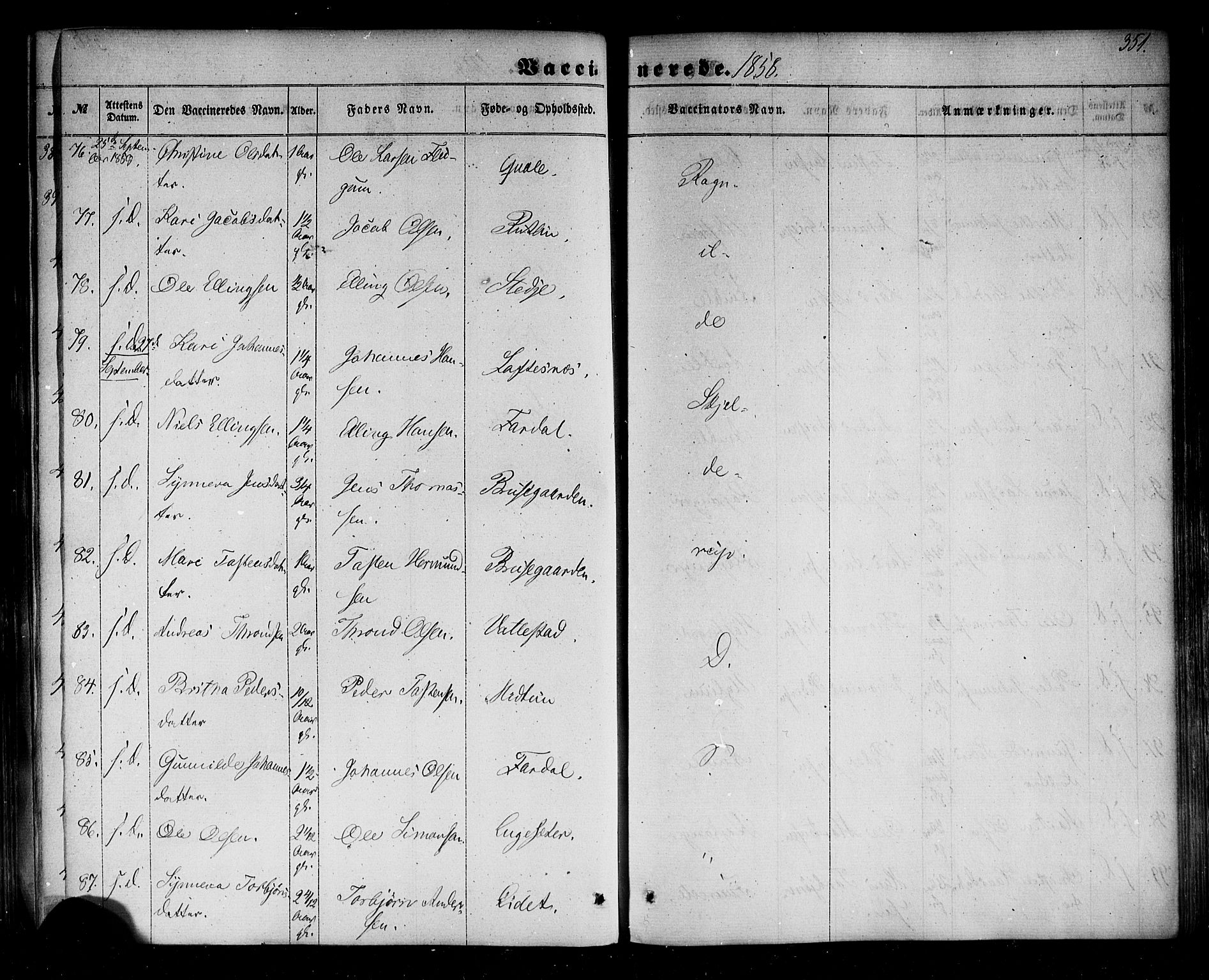 Sogndal sokneprestembete, AV/SAB-A-81301/H/Haa/Haaa/L0013: Ministerialbok nr. A 13, 1859-1877, s. 351