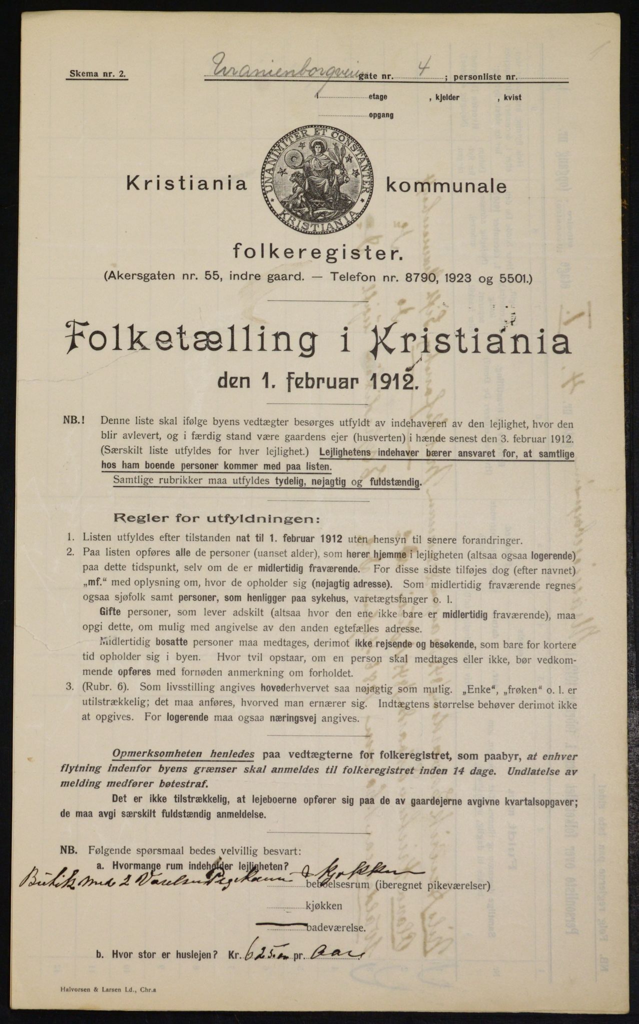 OBA, Kommunal folketelling 1.2.1912 for Kristiania, 1912, s. 120372