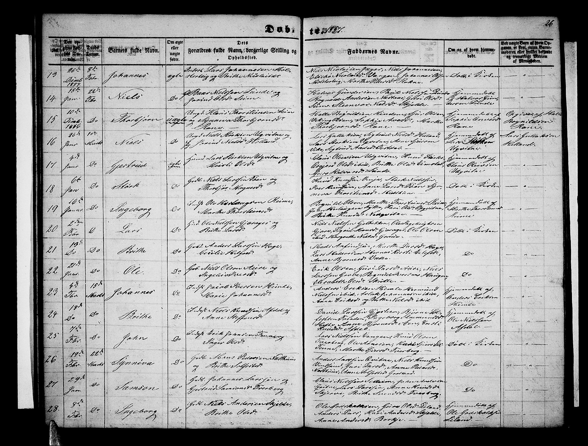 Voss sokneprestembete, AV/SAB-A-79001/H/Hab: Klokkerbok nr. B 1, 1855-1869, s. 26