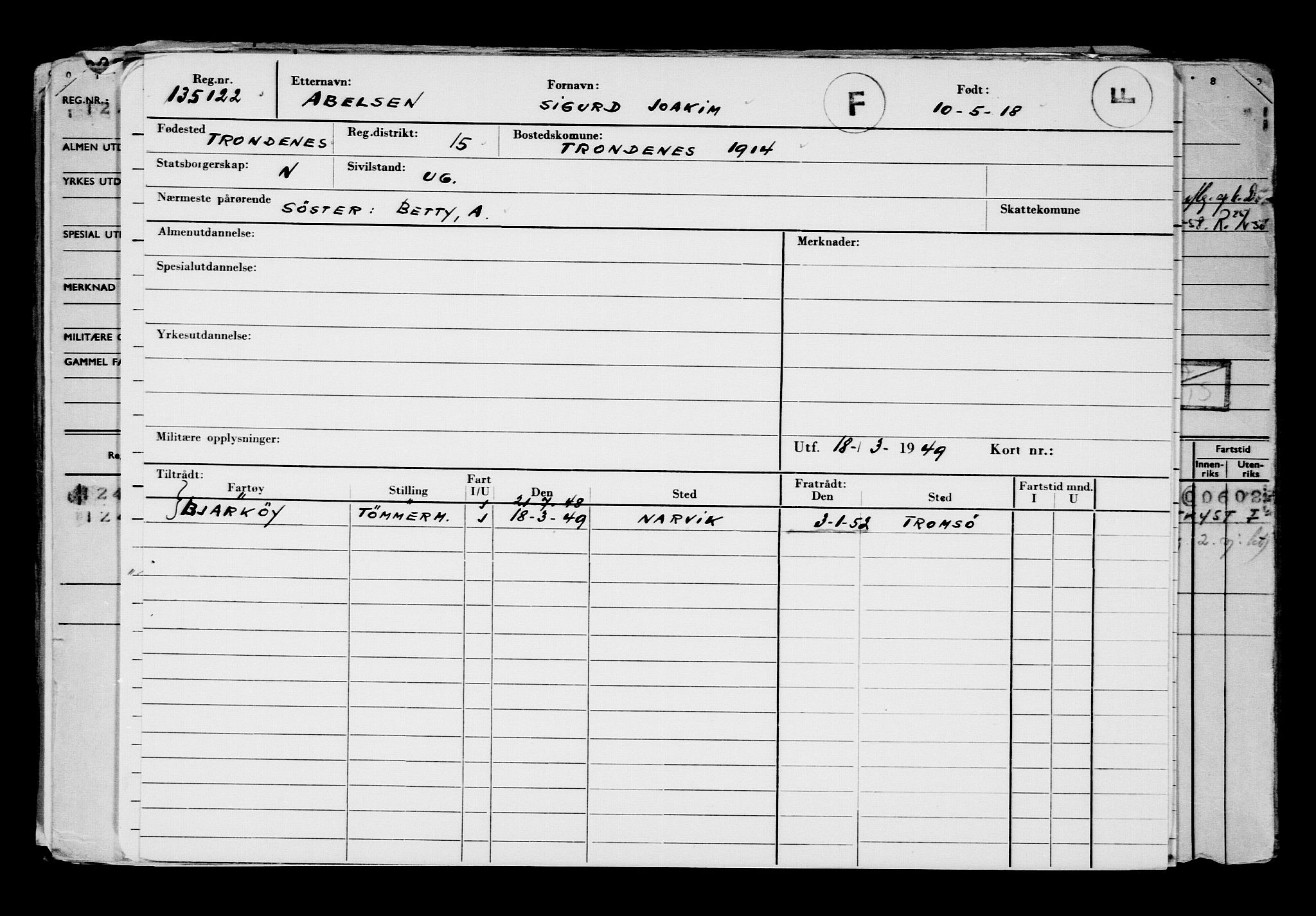 Direktoratet for sjømenn, AV/RA-S-3545/G/Gb/L0158: Hovedkort, 1918, s. 184