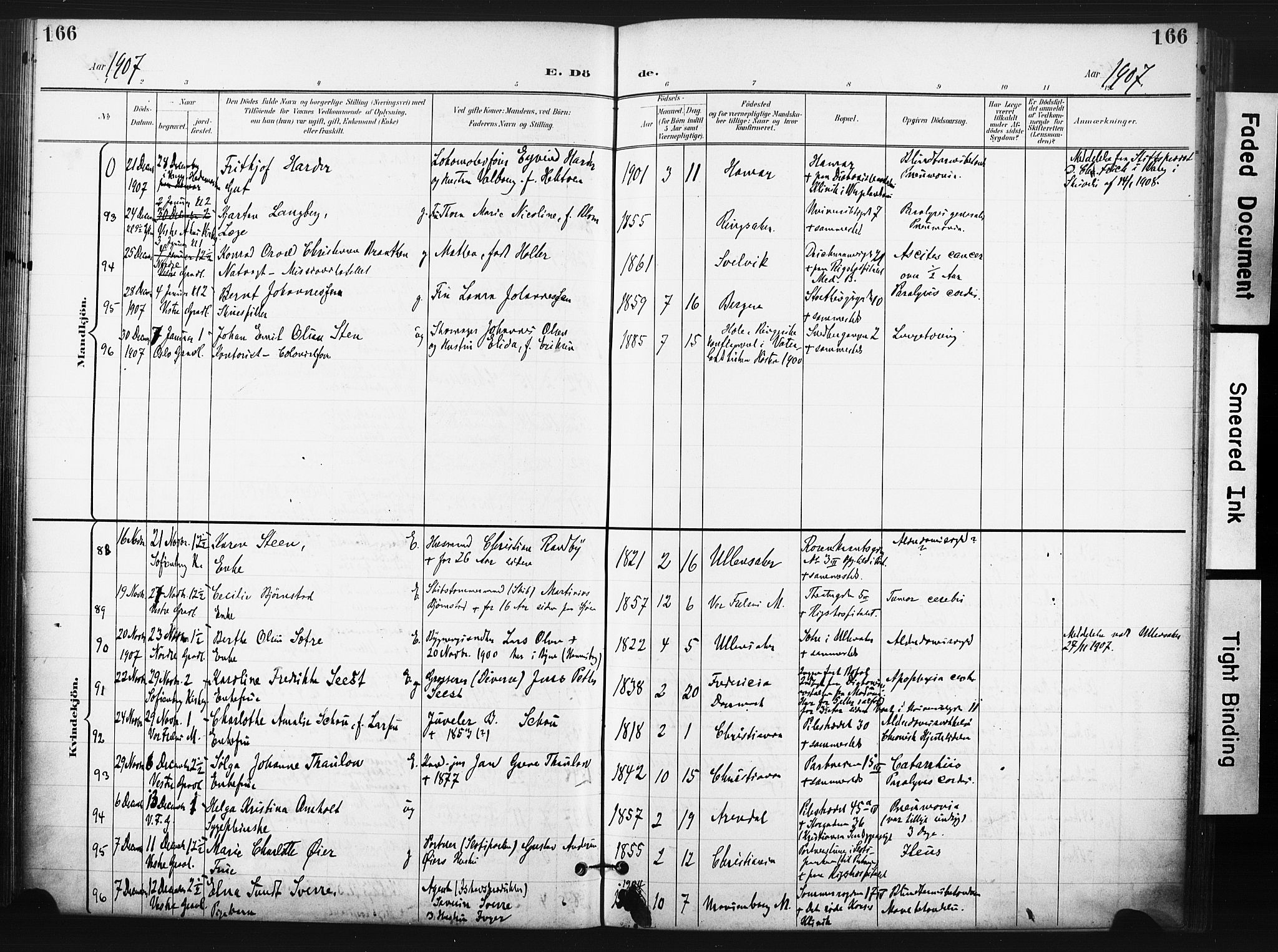Trefoldighet prestekontor Kirkebøker, AV/SAO-A-10882/F/Fd/L0004: Ministerialbok nr. IV 4, 1897-1912, s. 166