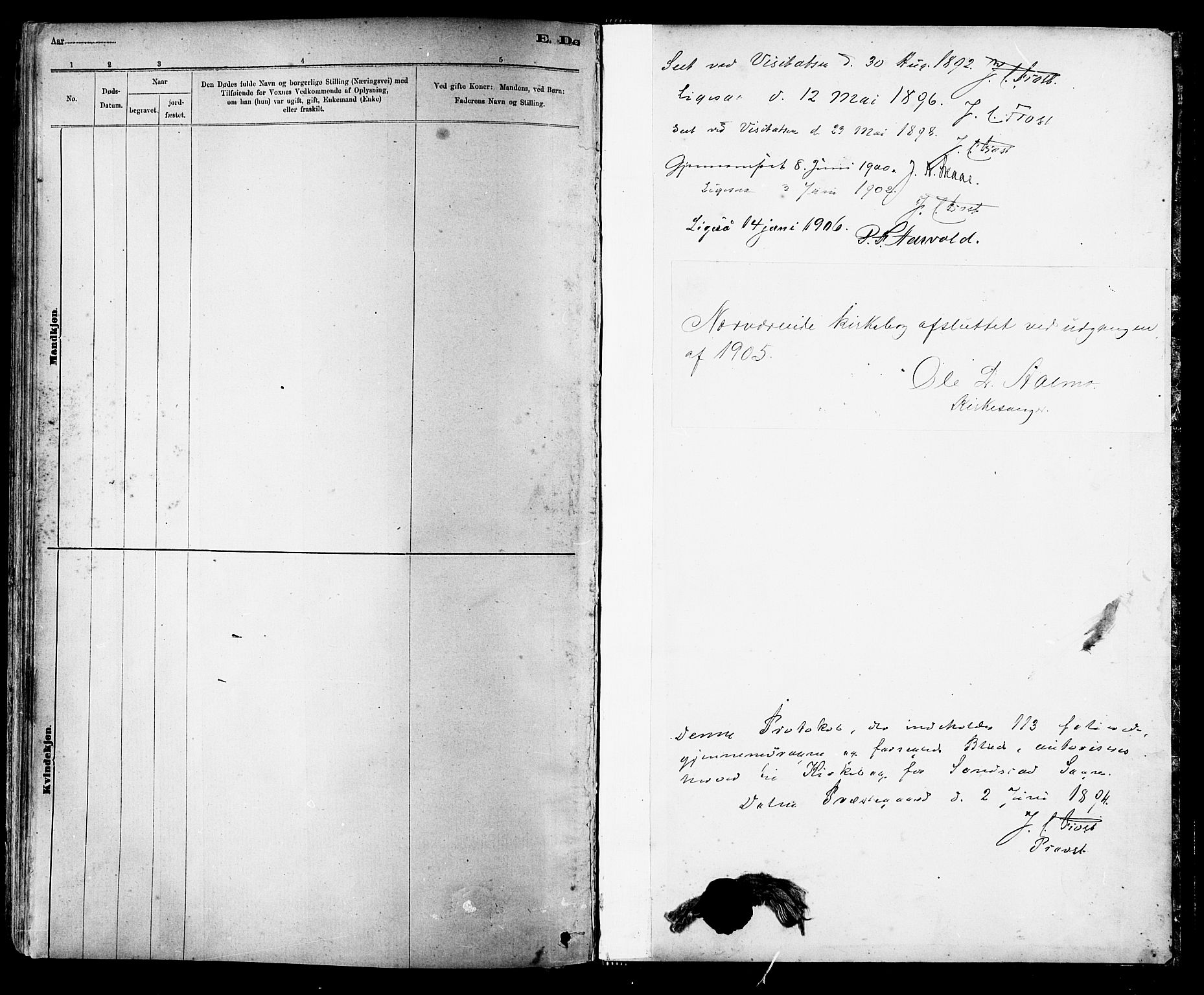 Ministerialprotokoller, klokkerbøker og fødselsregistre - Sør-Trøndelag, SAT/A-1456/639/L0573: Klokkerbok nr. 639C01, 1890-1905